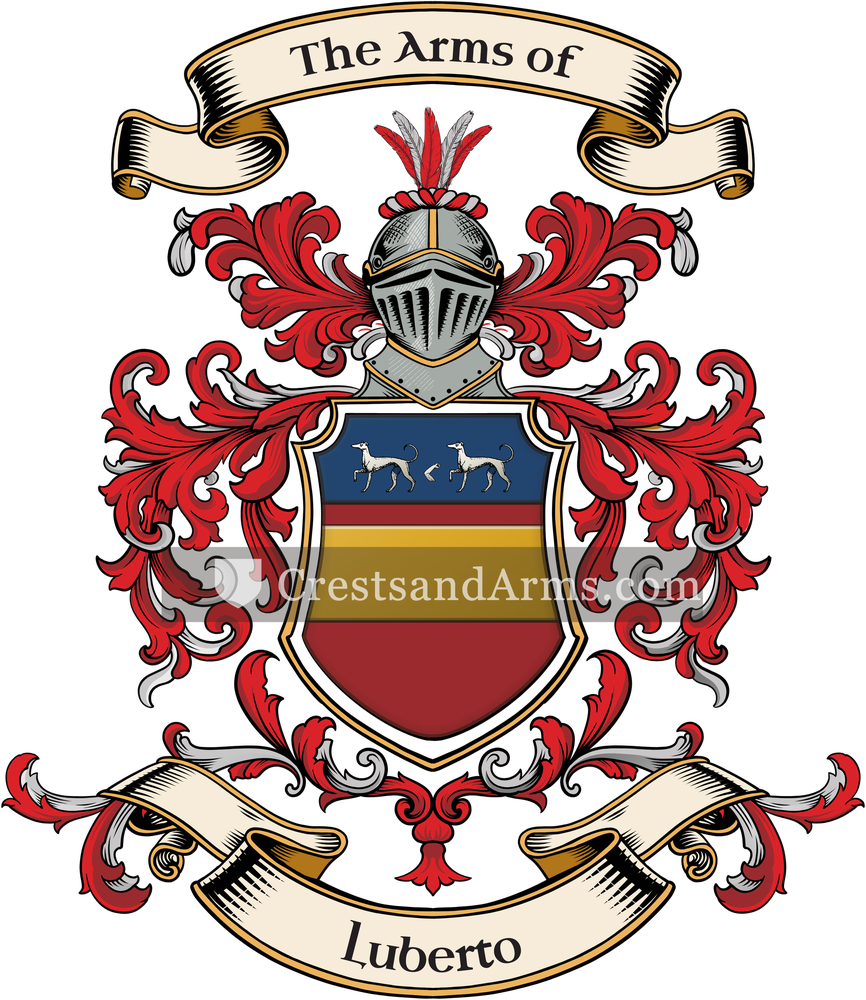 The Luberto coat of arms, drawn from the recorded blazon
