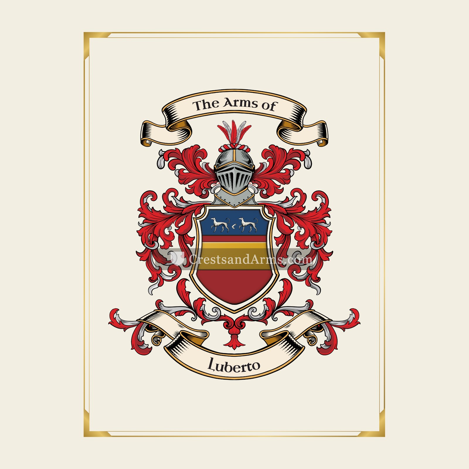 With gold border