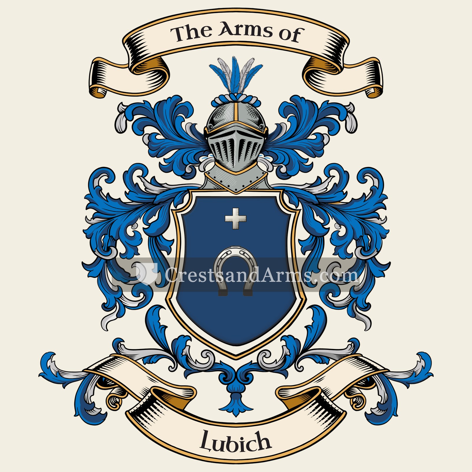 The Lubich coat of arms, drawn from the recorded blazon