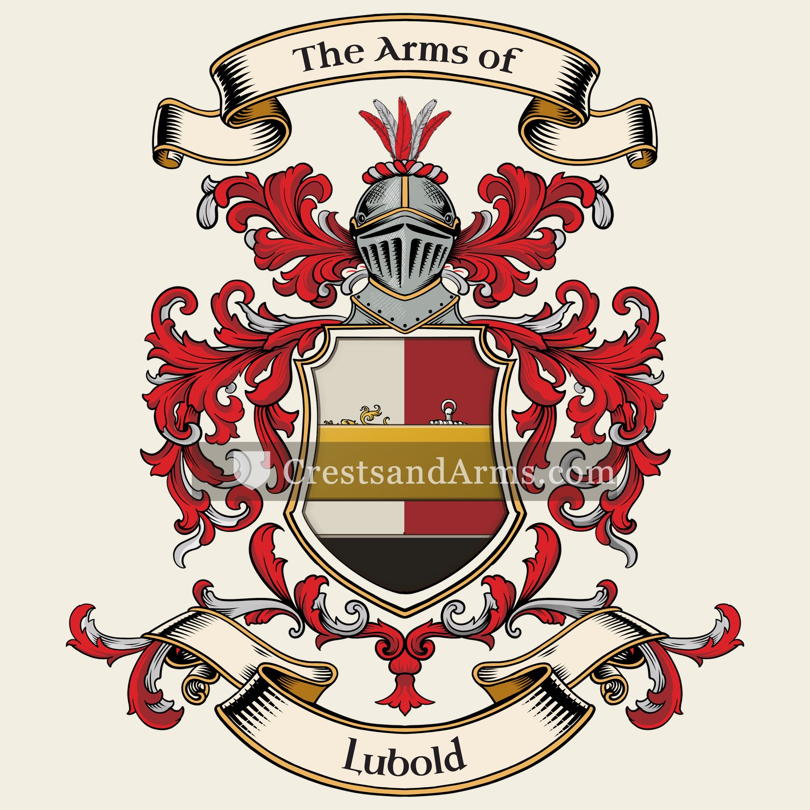 The Lubold coat of arms, drawn from the recorded blazon