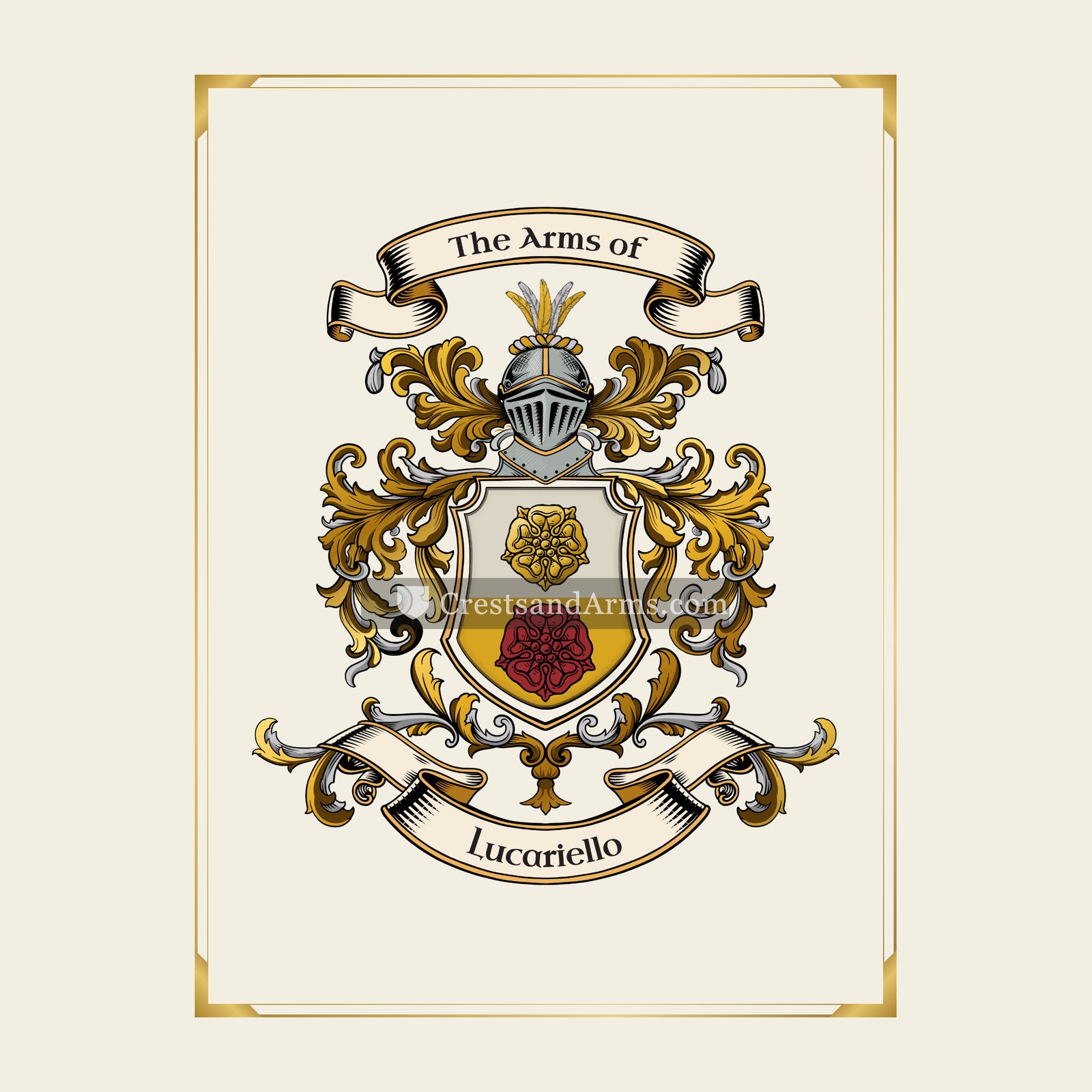 With gold border