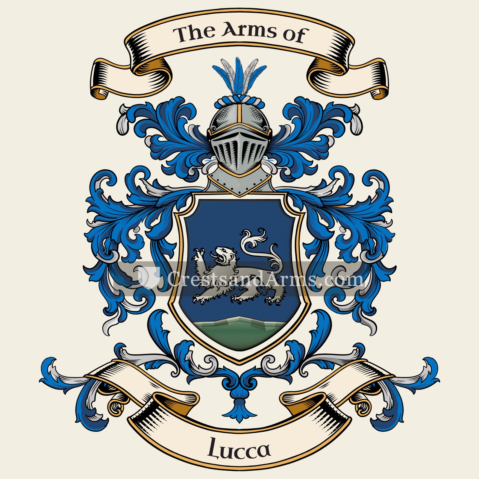 The Lucca coat of arms, drawn from the recorded blazon