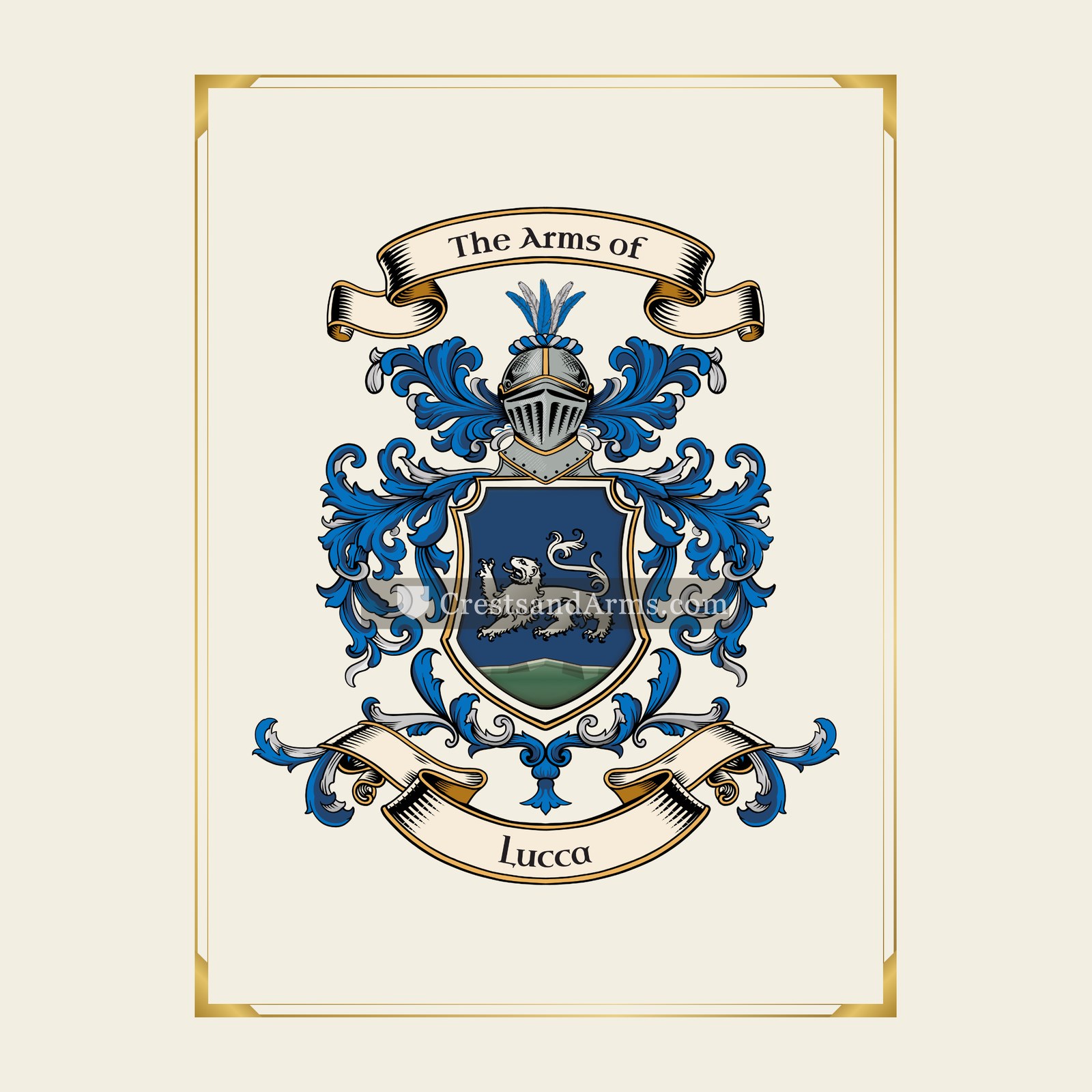 With gold border