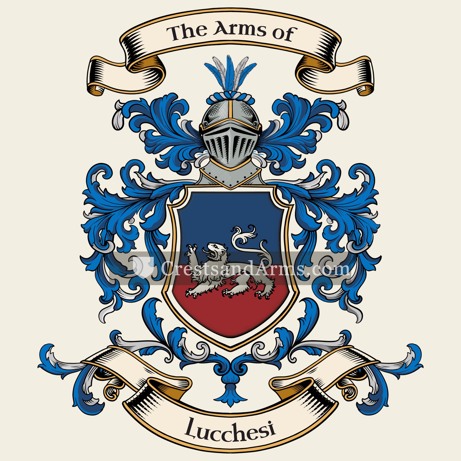 The Lucchesi coat of arms, drawn from the recorded blazon
