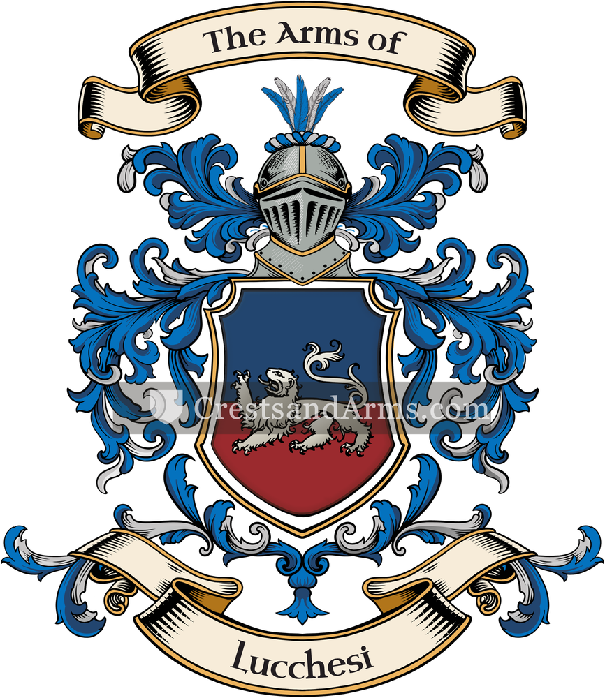 The Lucchesi coat of arms, drawn from the recorded blazon