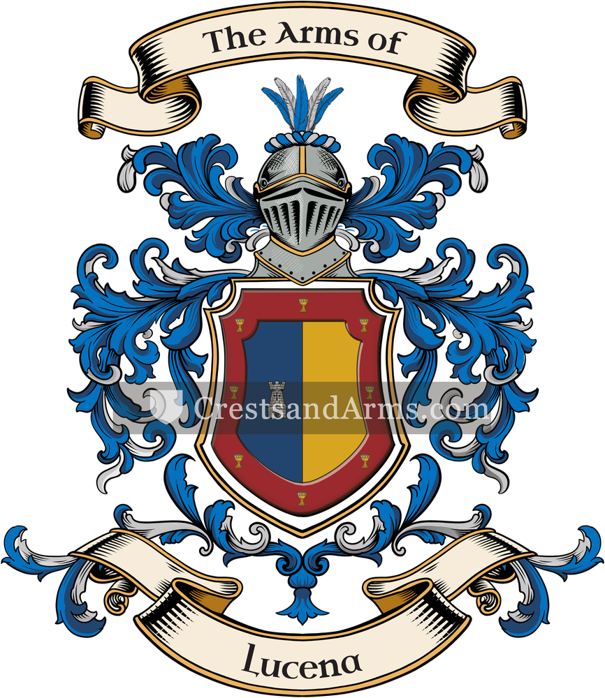 The Lucena coat of arms, drawn from the recorded blazon