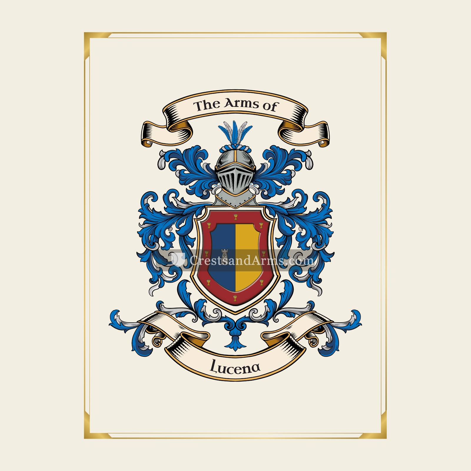 With gold border