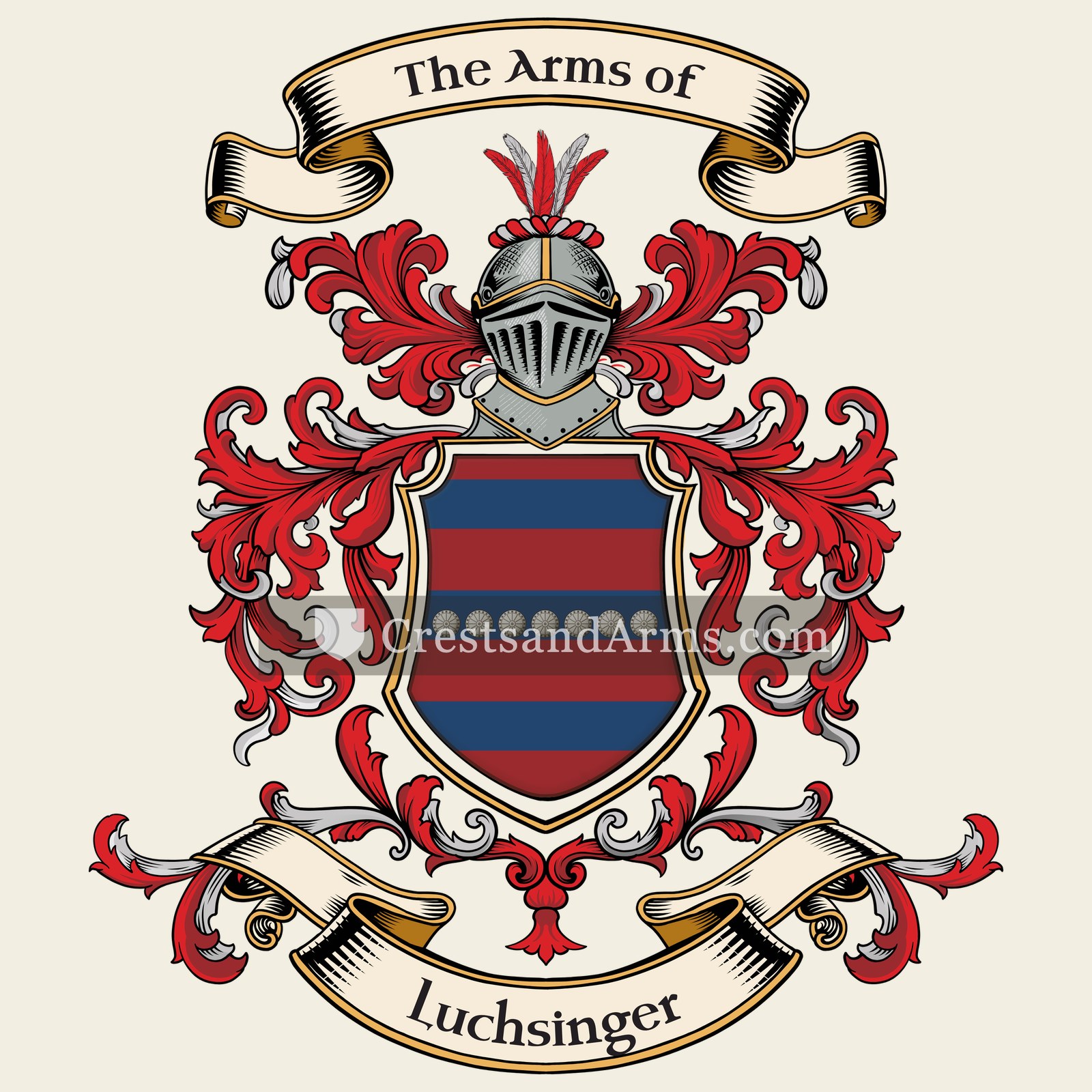 The Luchsinger coat of arms, drawn from the recorded blazon