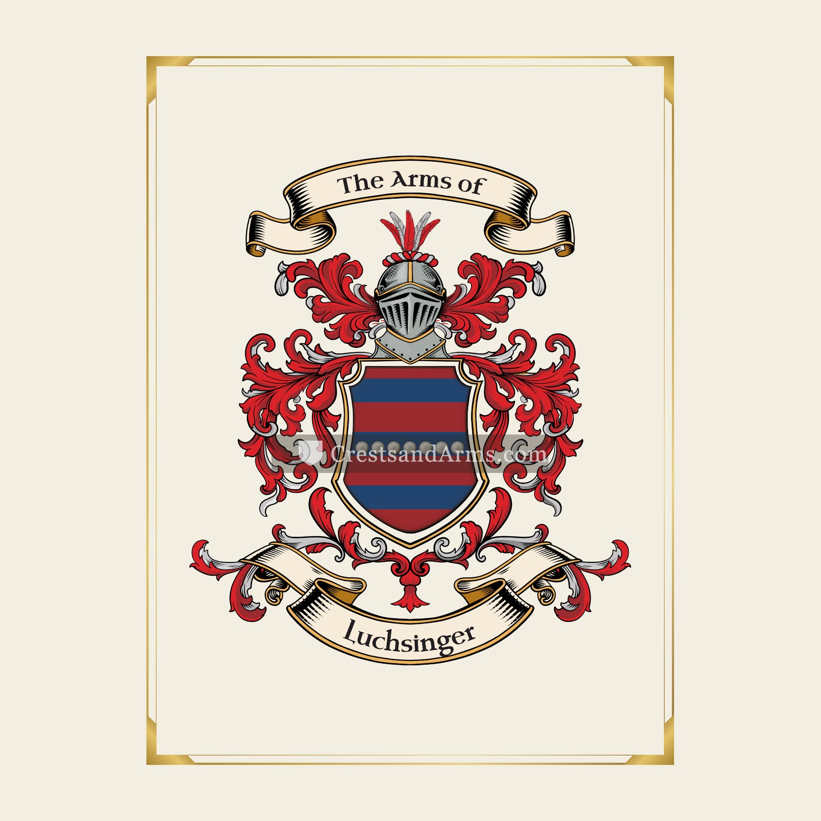 With gold border