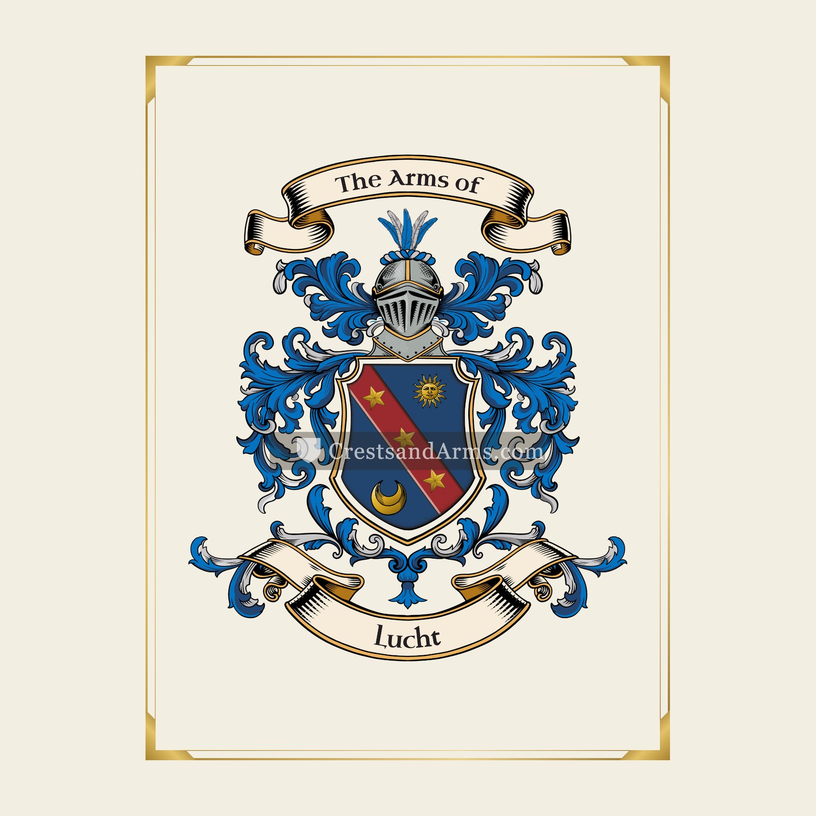 With gold border