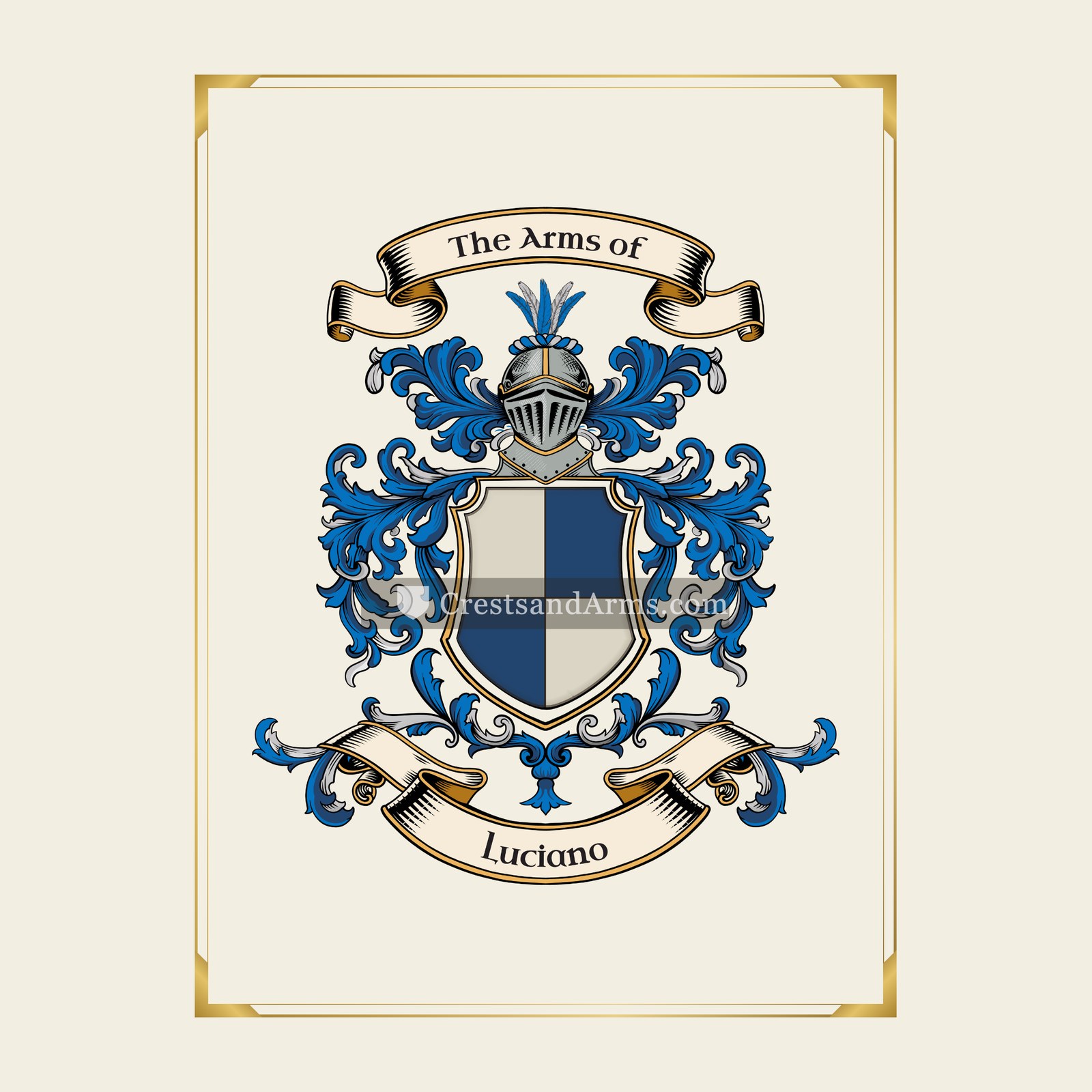 With gold border