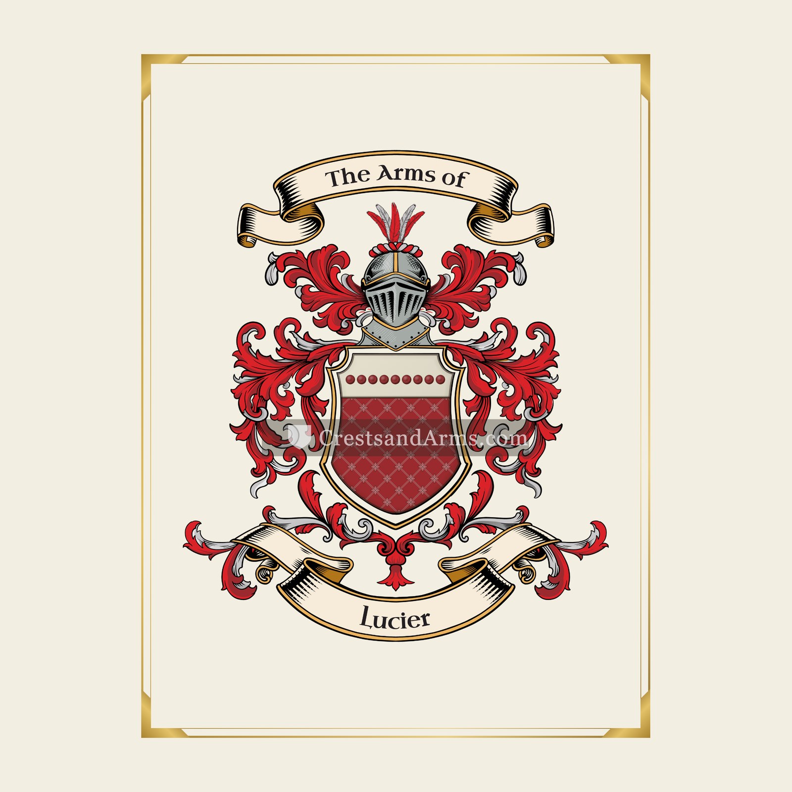 With gold border