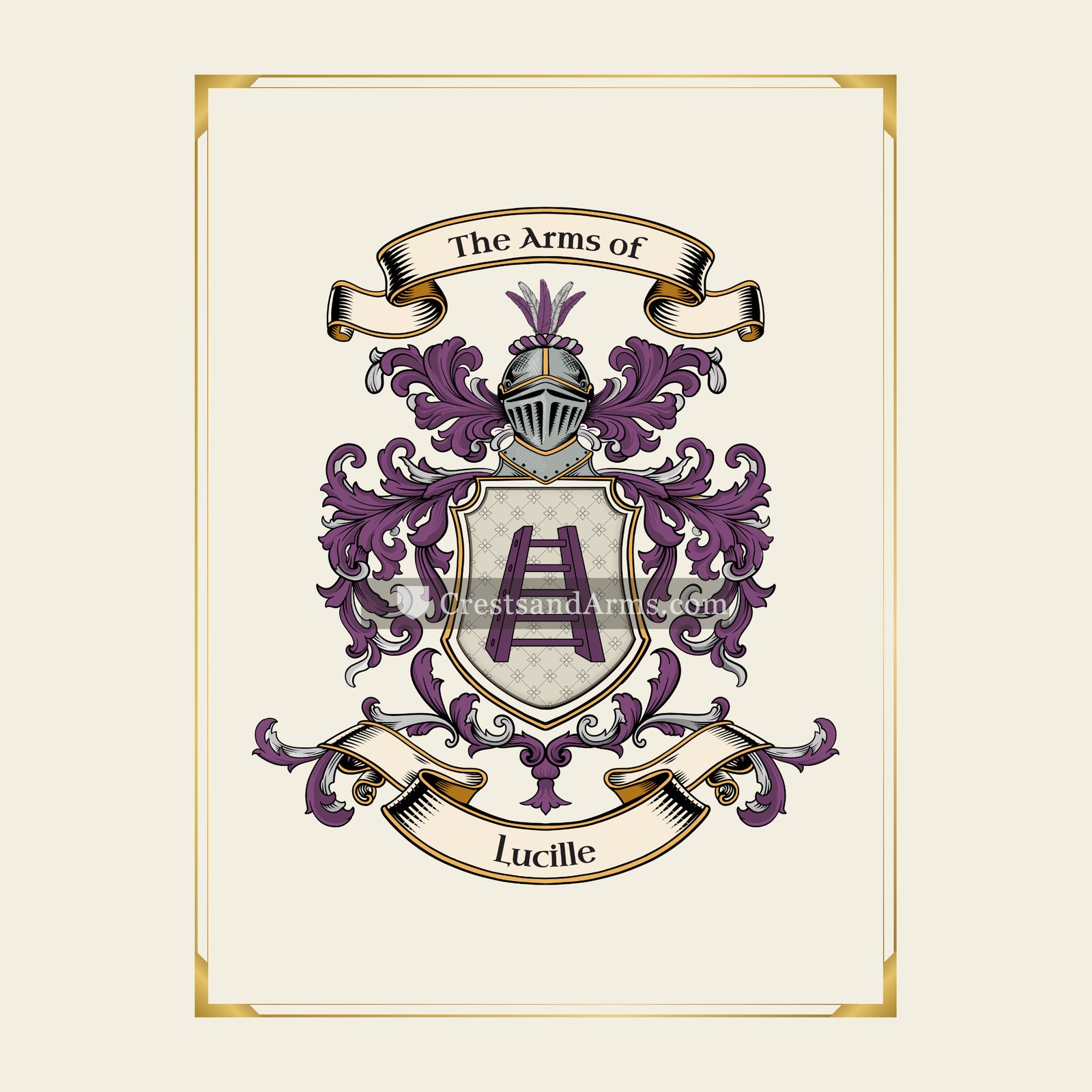 With gold border