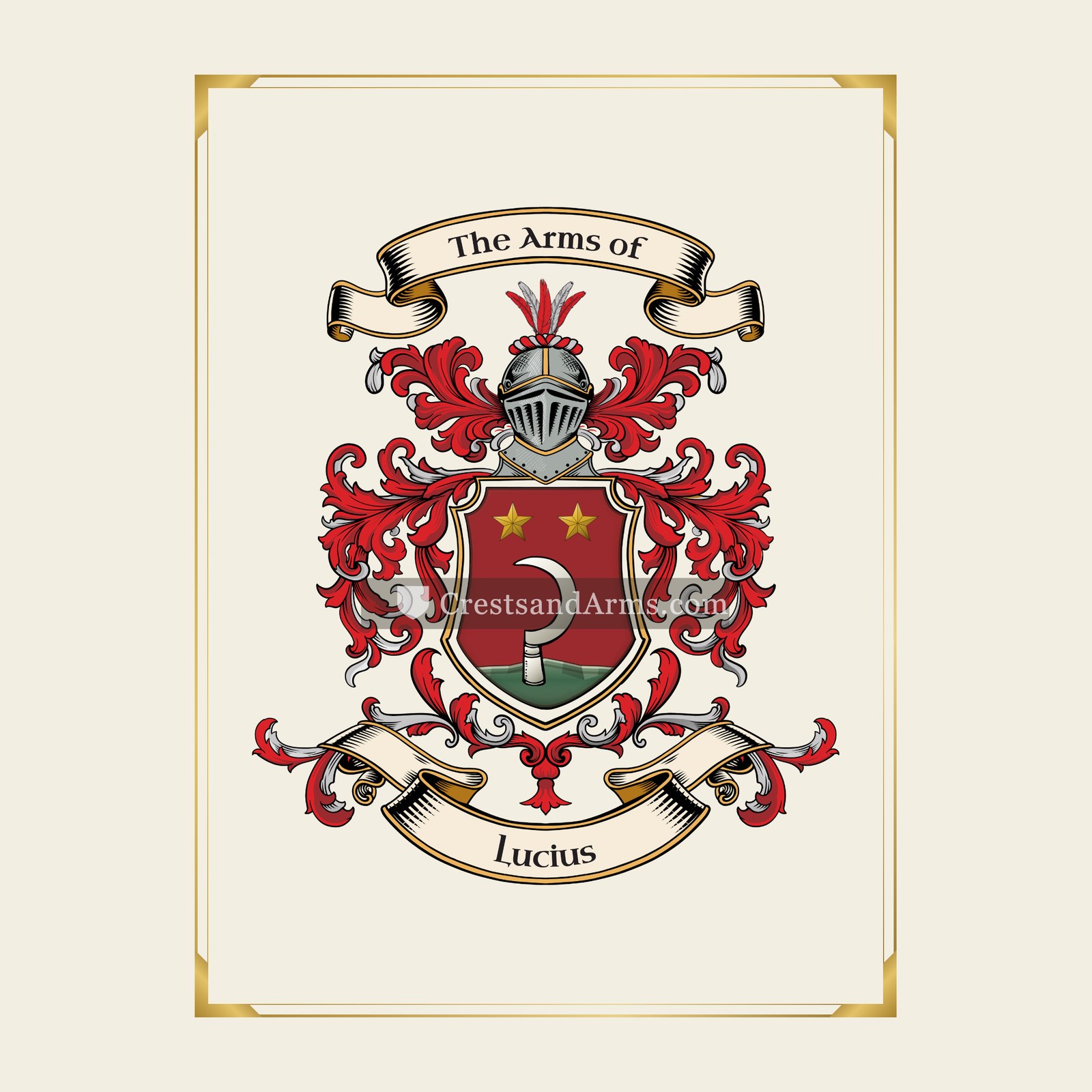 With gold border