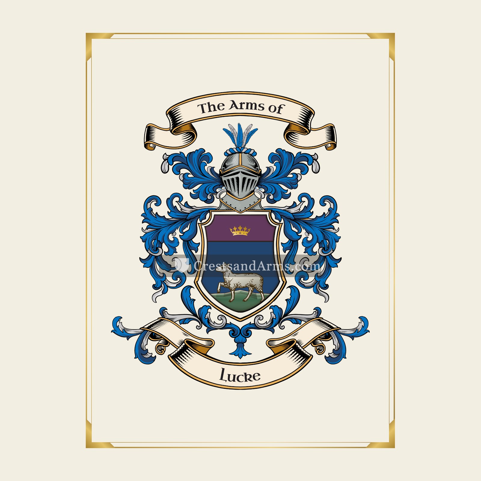 With gold border