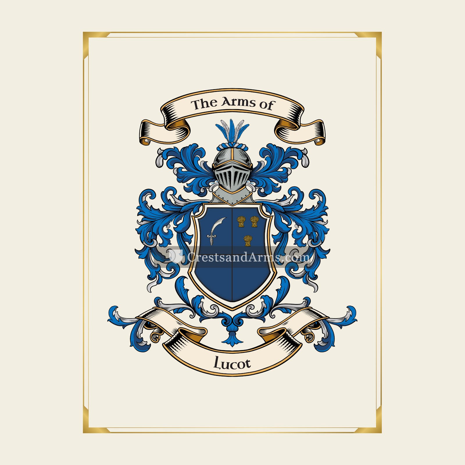 With gold border