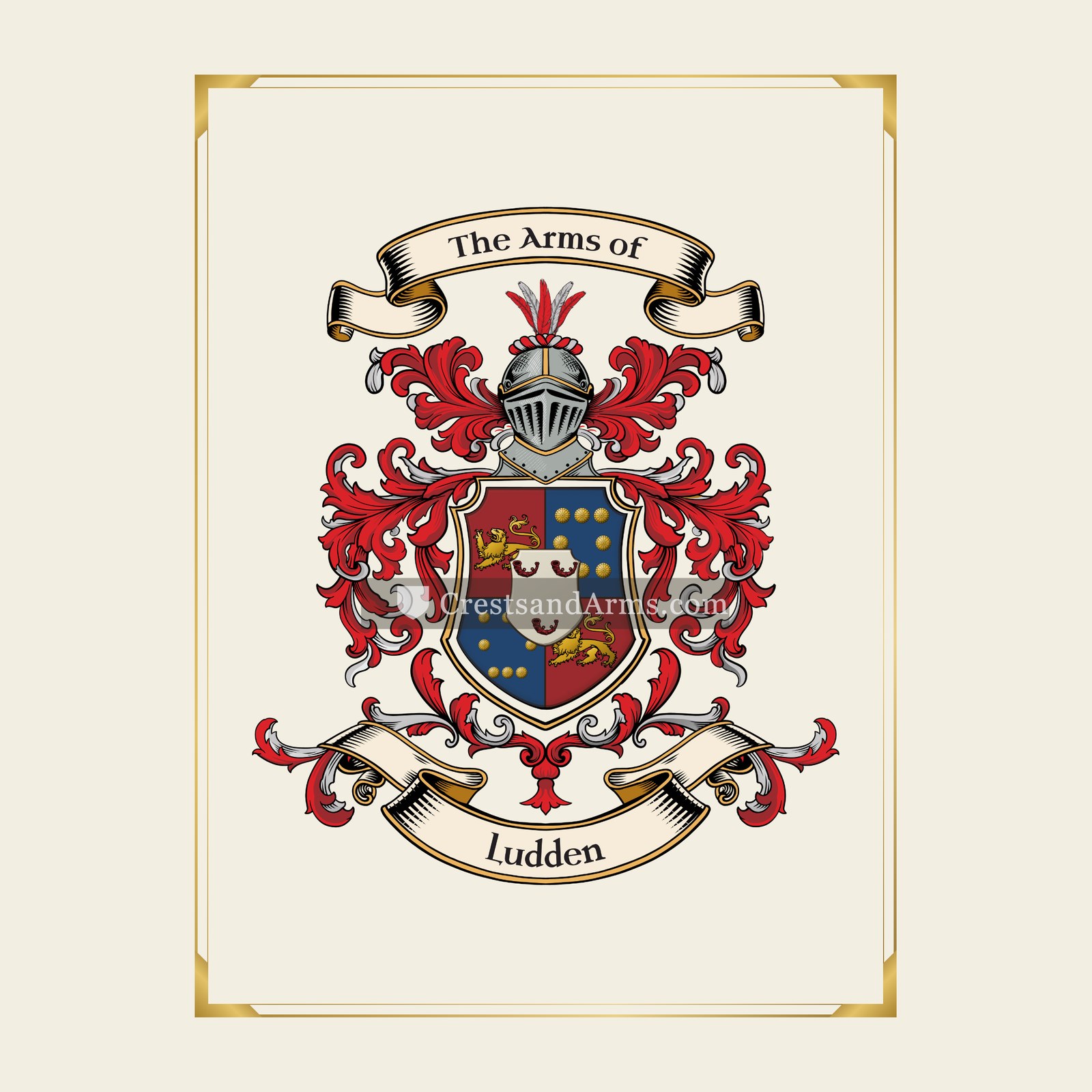 With gold border