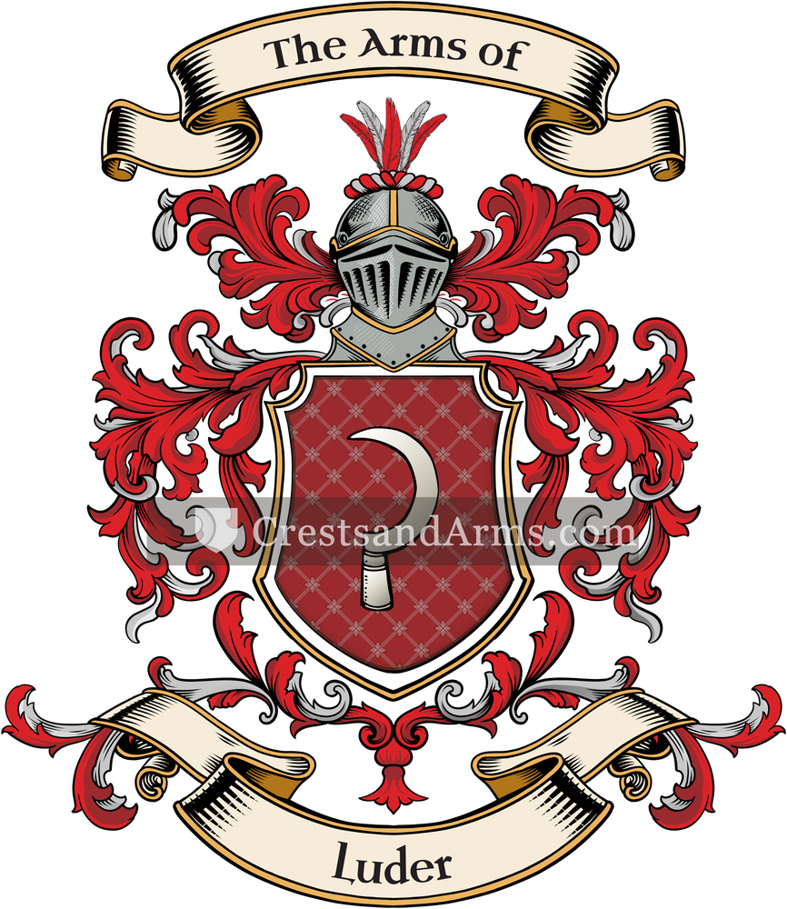The Luder coat of arms, drawn from the recorded blazon