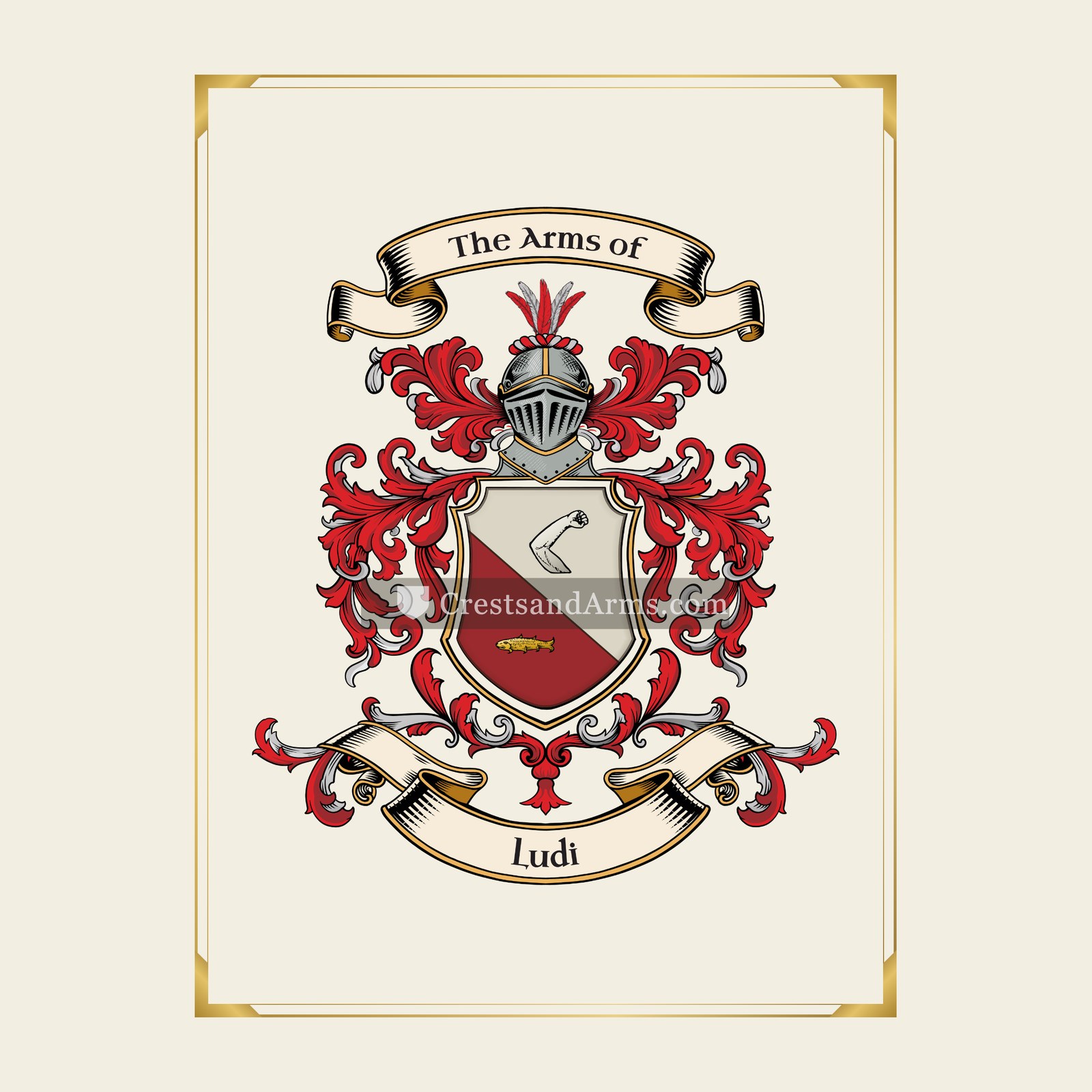 With gold border