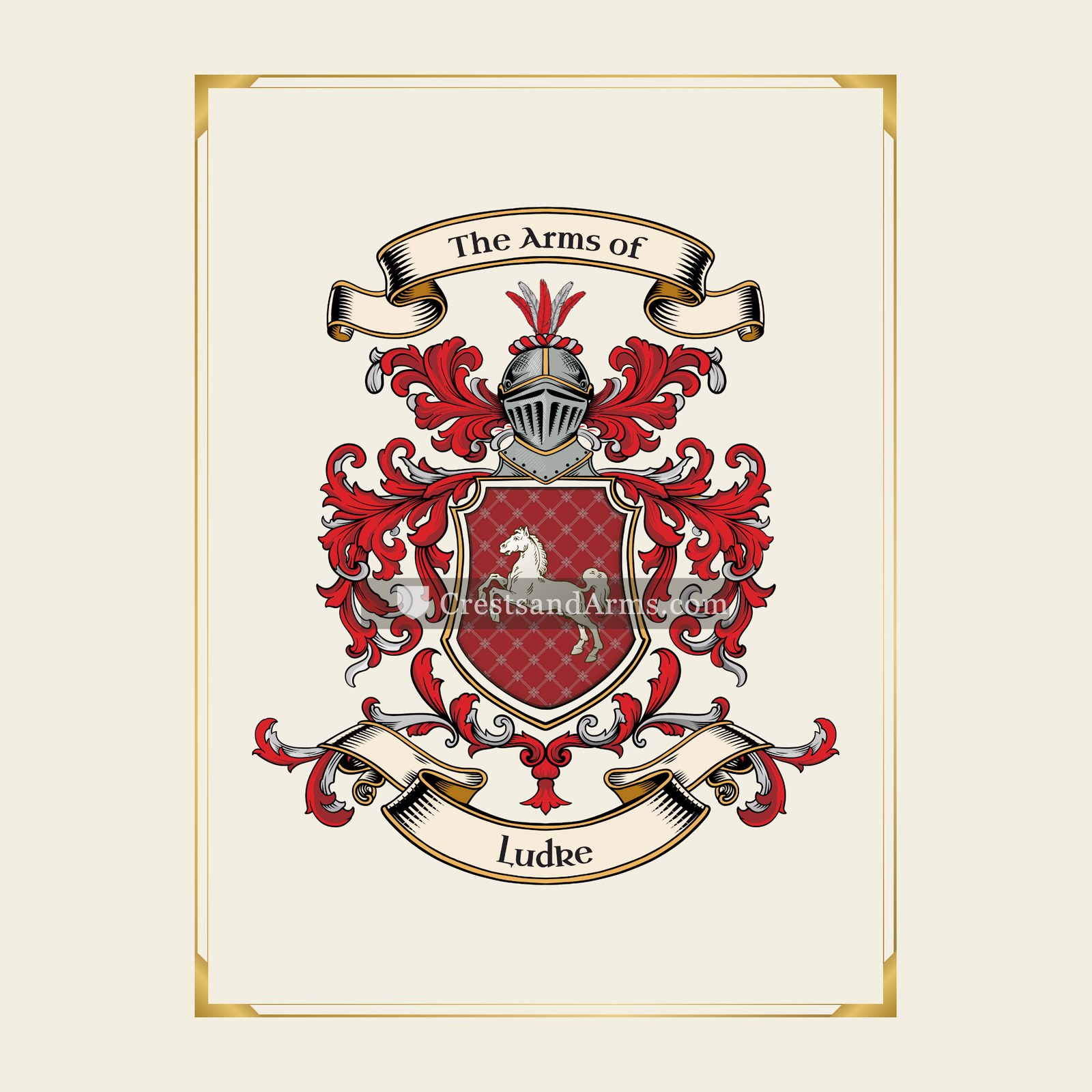 With gold border