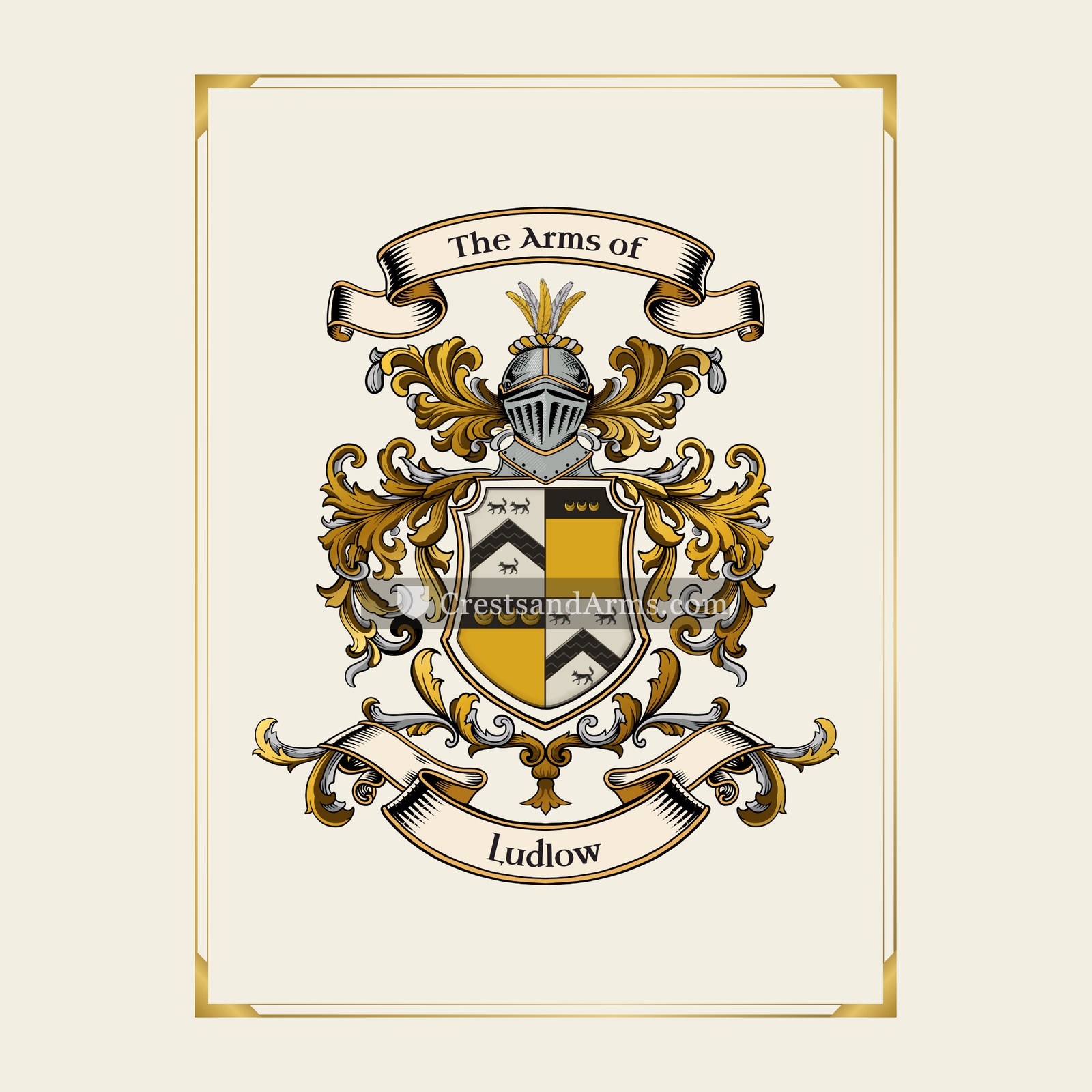 With gold border