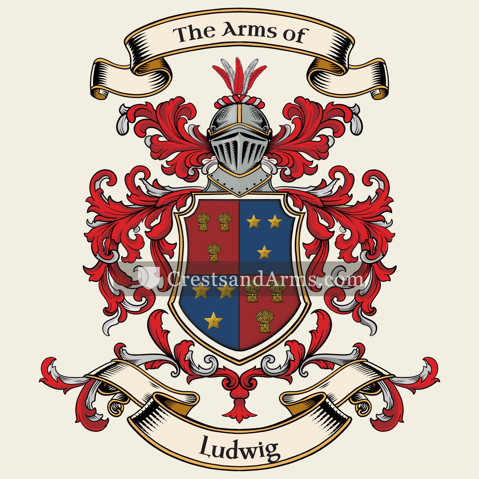 The Ludwig coat of arms, drawn from the recorded blazon