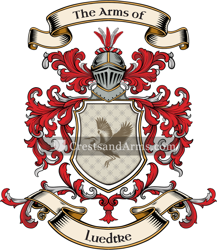 The Luedtke coat of arms, drawn from the recorded blazon