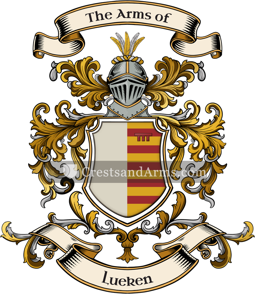 The Lueken coat of arms, drawn from the recorded blazon