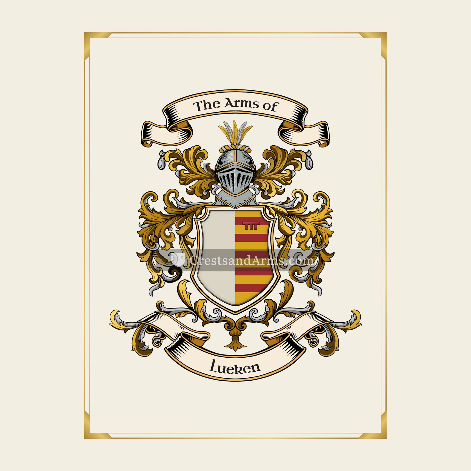 With gold border