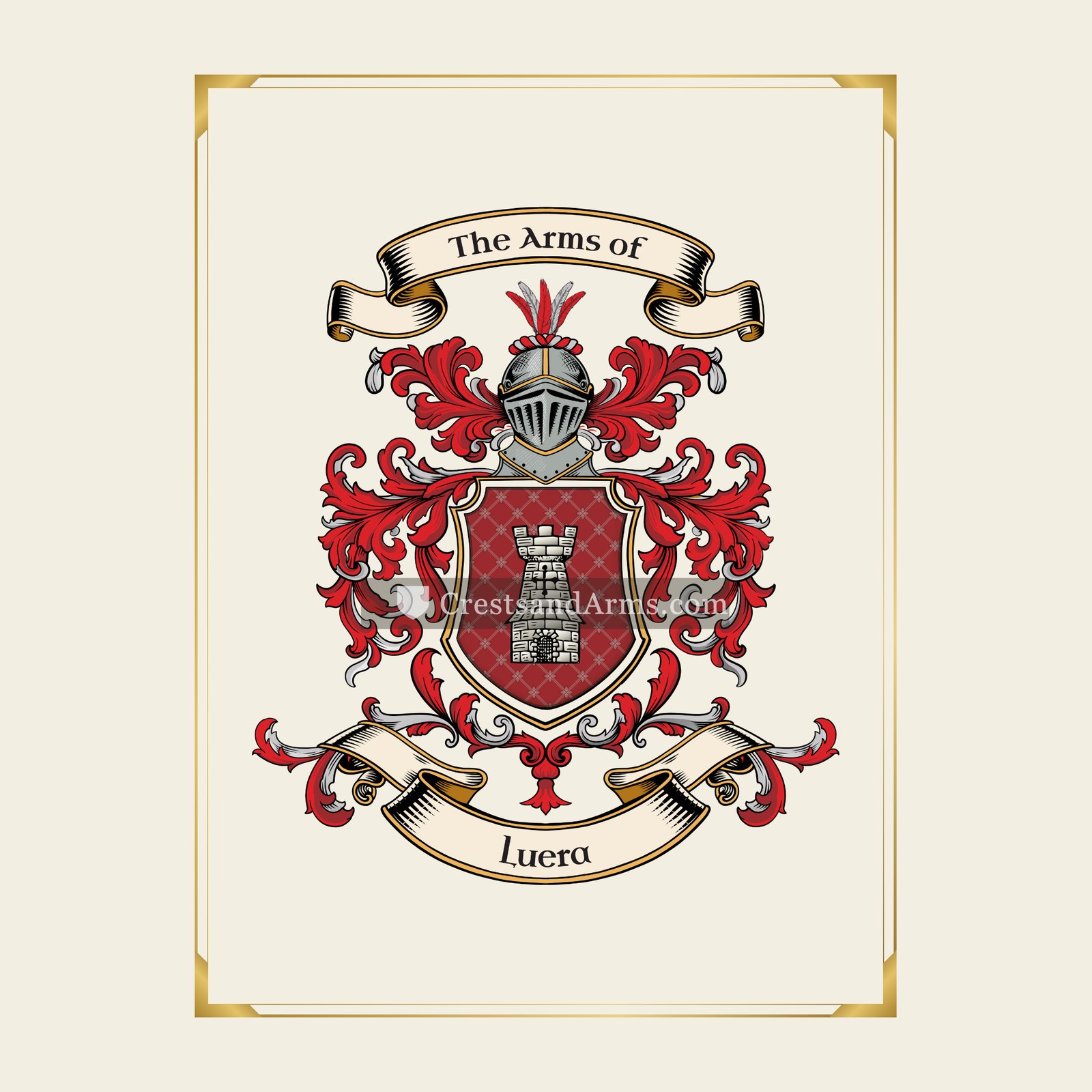 With gold border