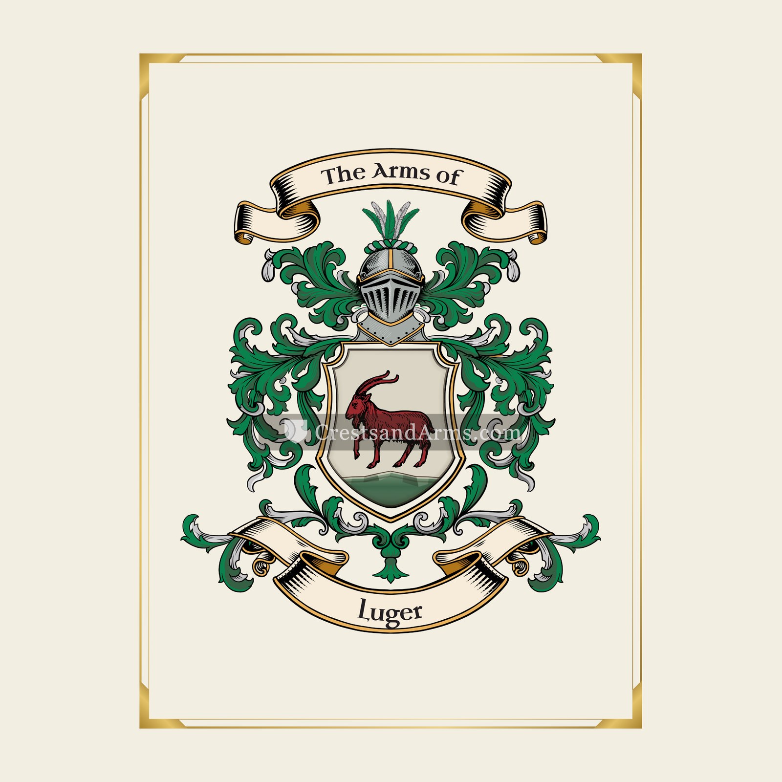 With gold border