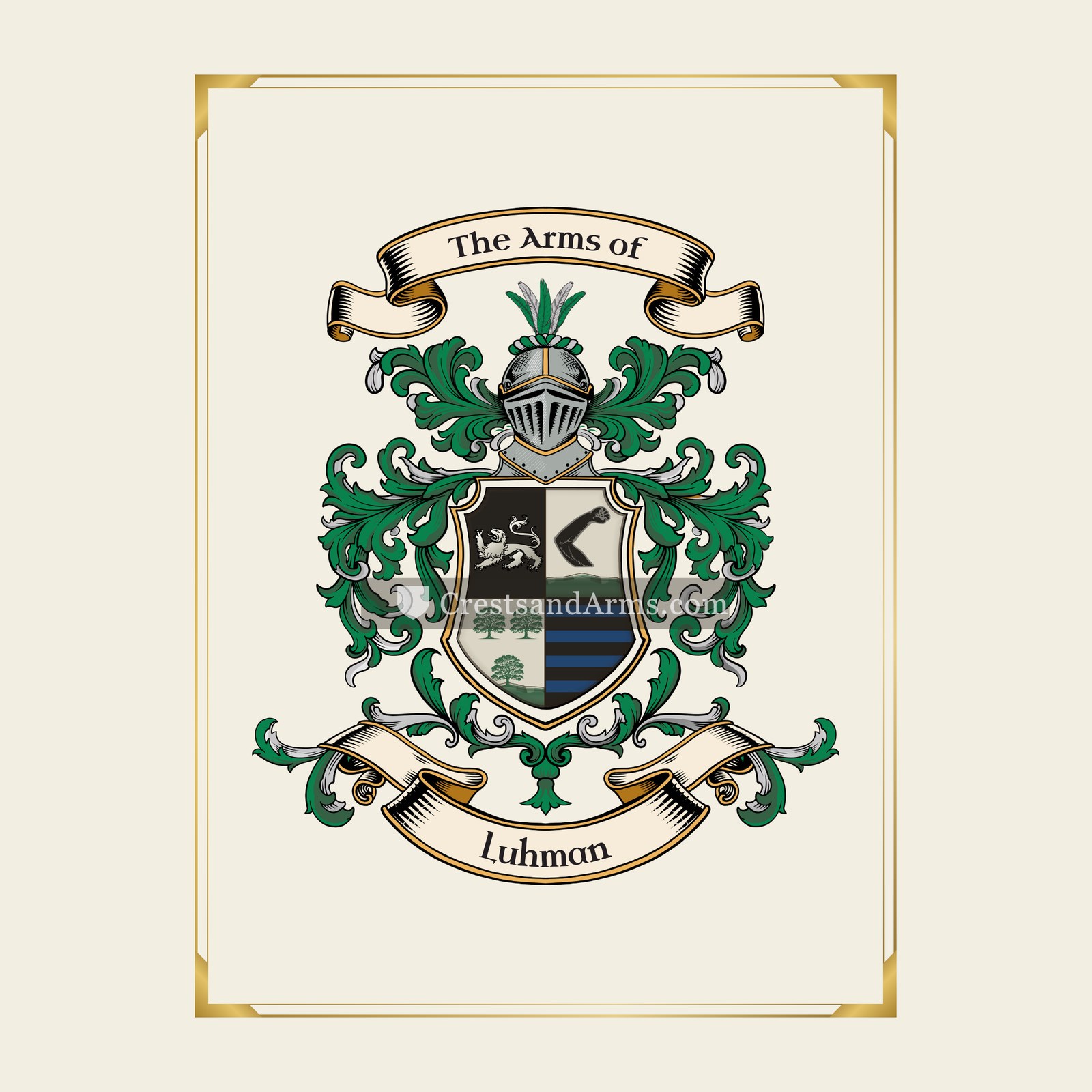 With gold border