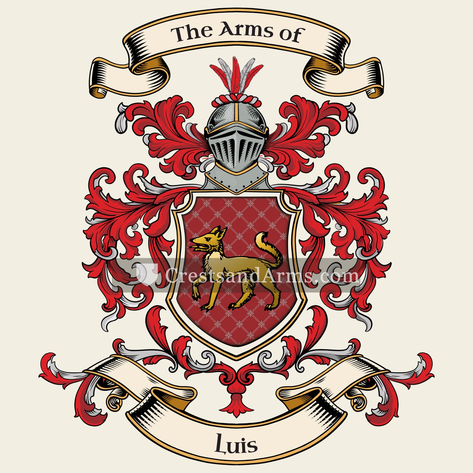 The Luis coat of arms, drawn from the recorded blazon