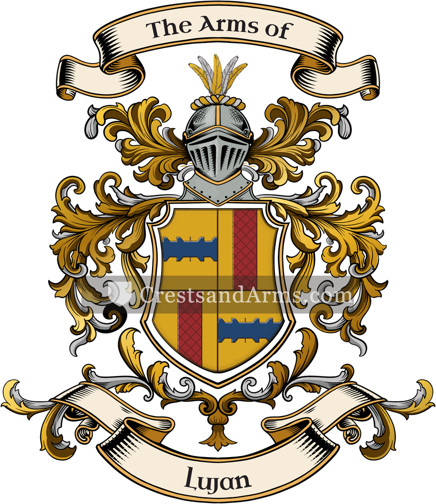 The Lujan coat of arms, drawn from the recorded blazon