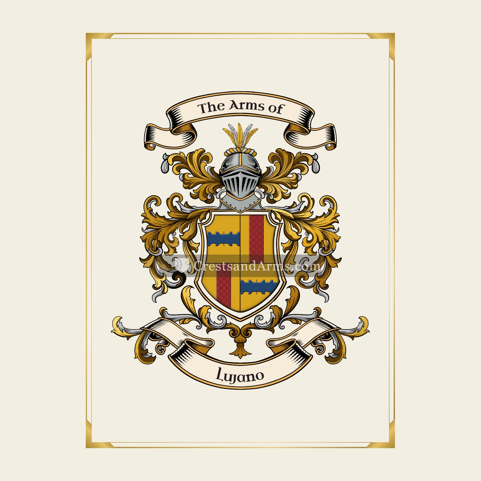 With gold border
