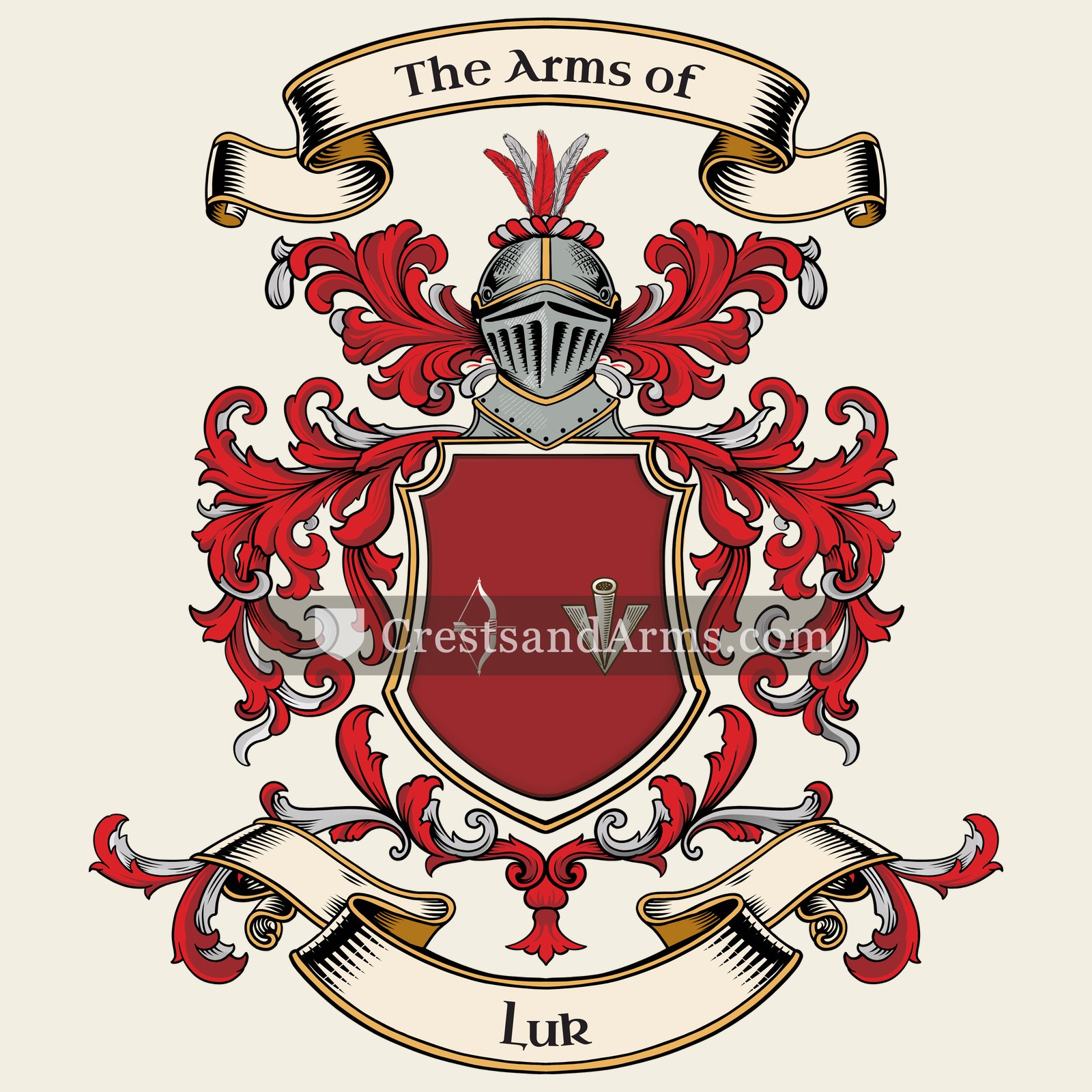 The Luk coat of arms, drawn from the recorded blazon
