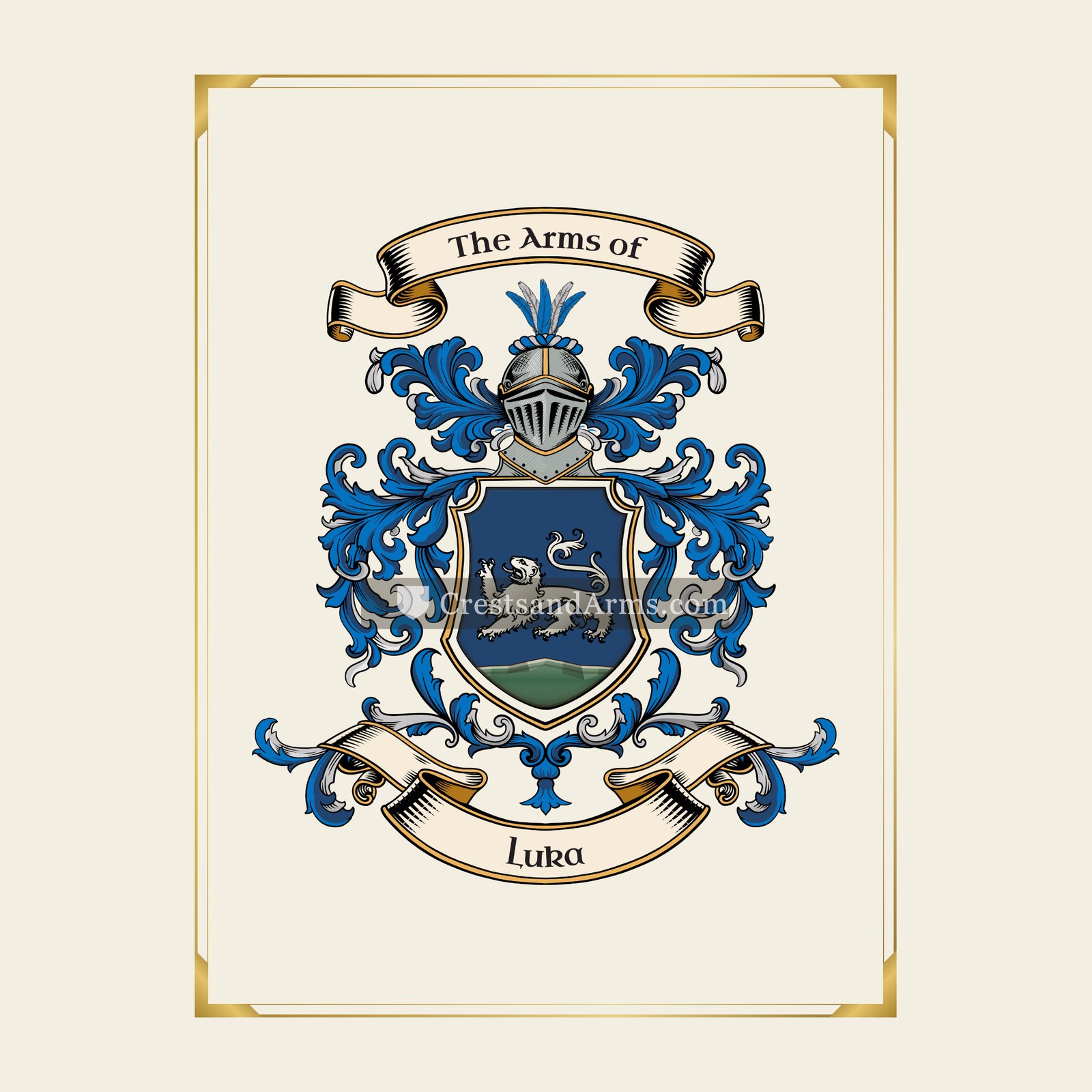 With gold border