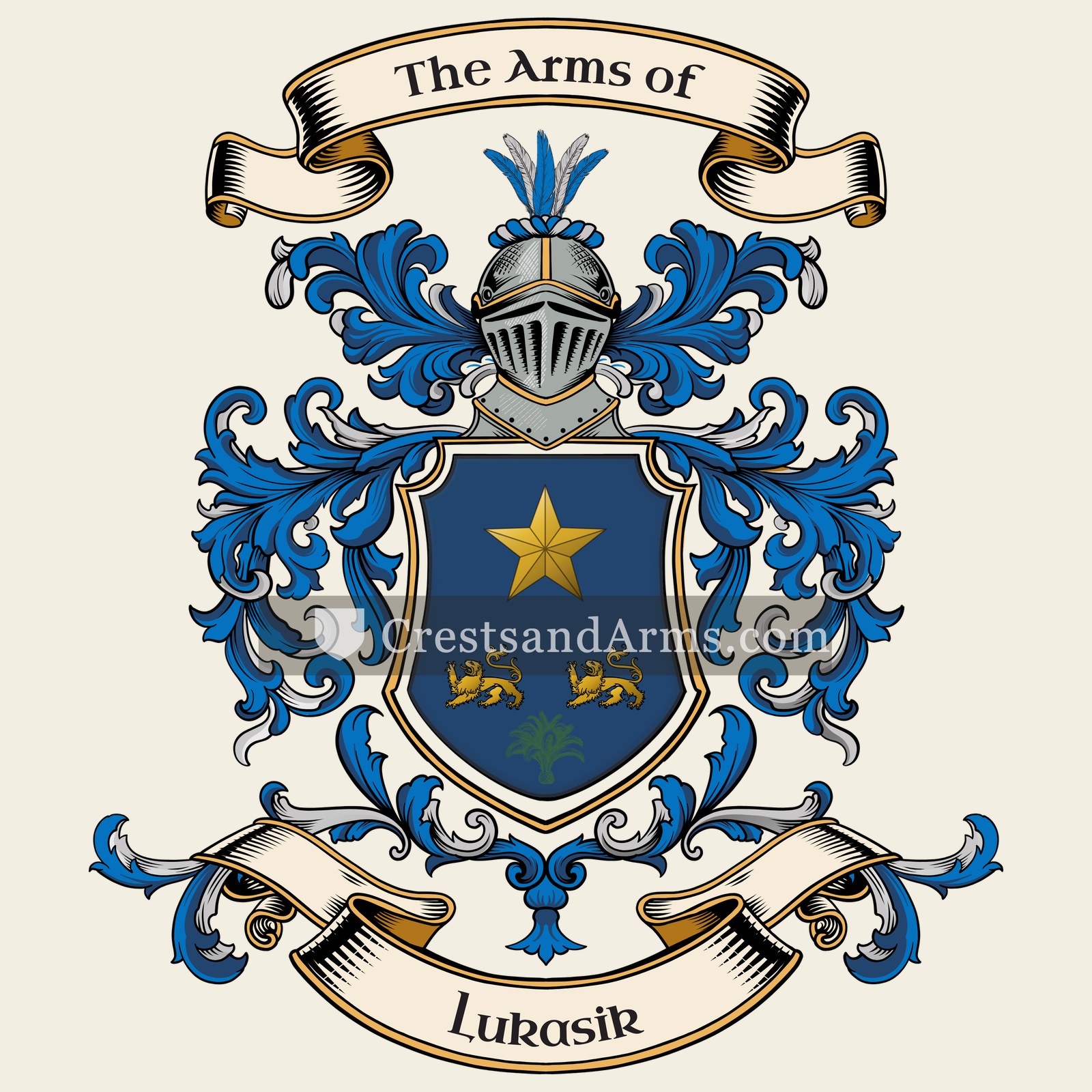 The Lukasik coat of arms, drawn from the recorded blazon
