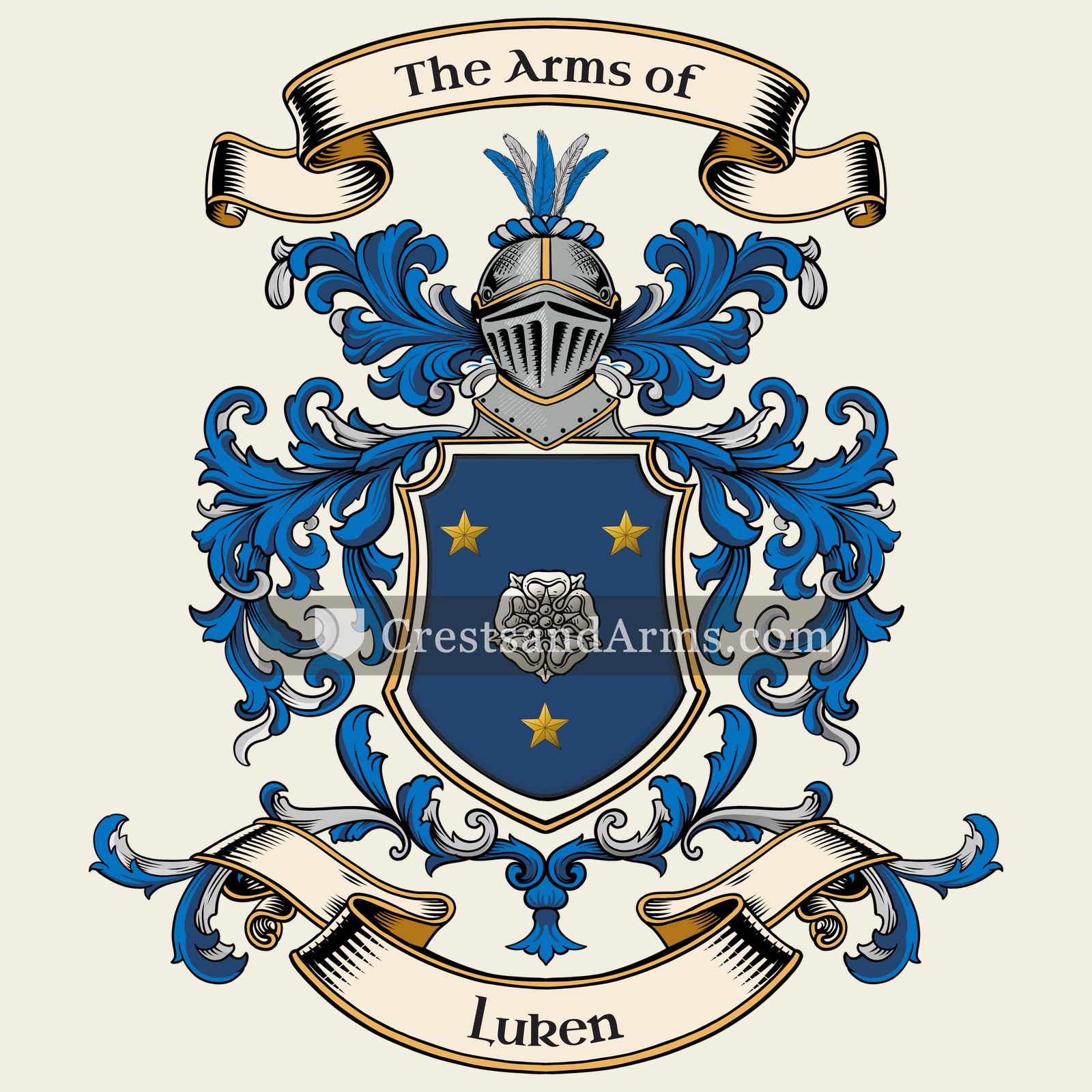 The Luken coat of arms, drawn from the recorded blazon