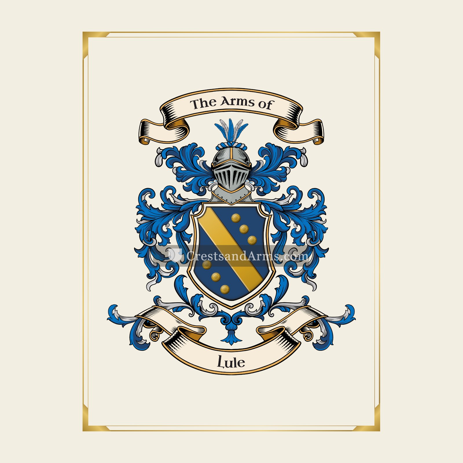 With gold border