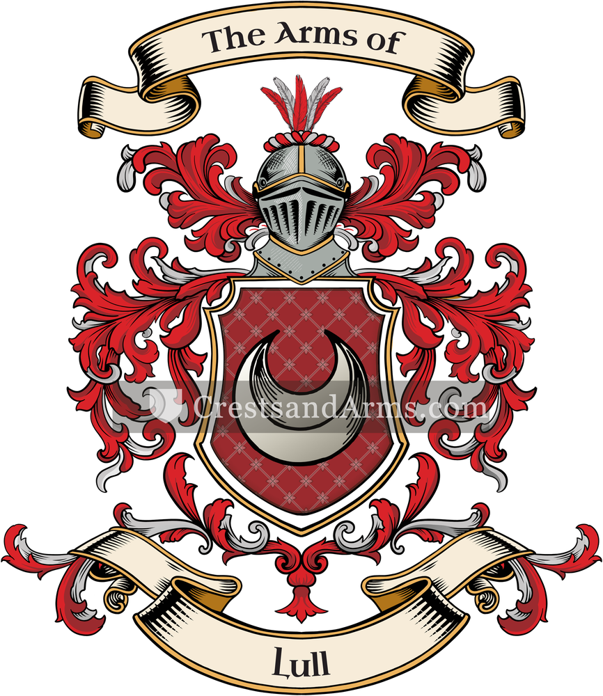 The Lull coat of arms, drawn from the recorded blazon