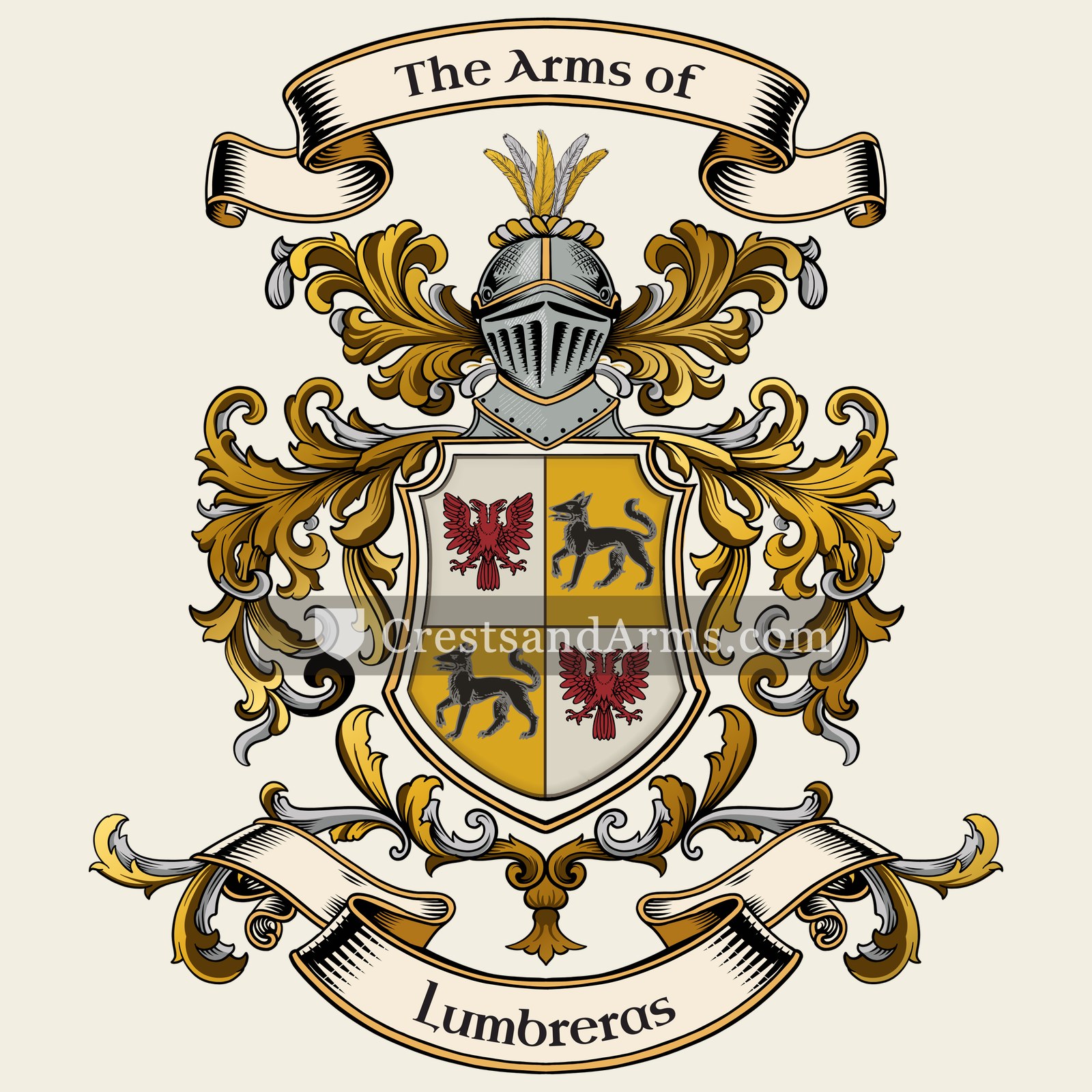 The Lumbreras coat of arms, drawn from the recorded blazon
