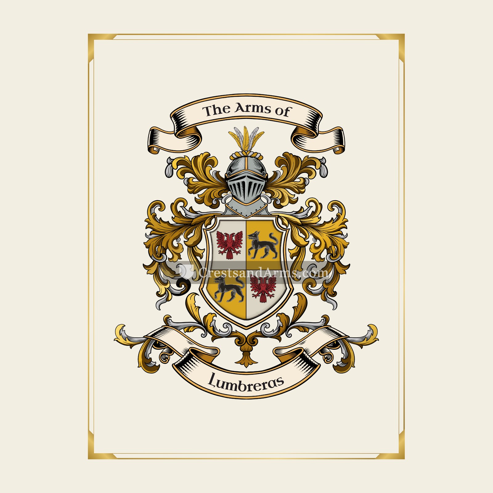 With gold border