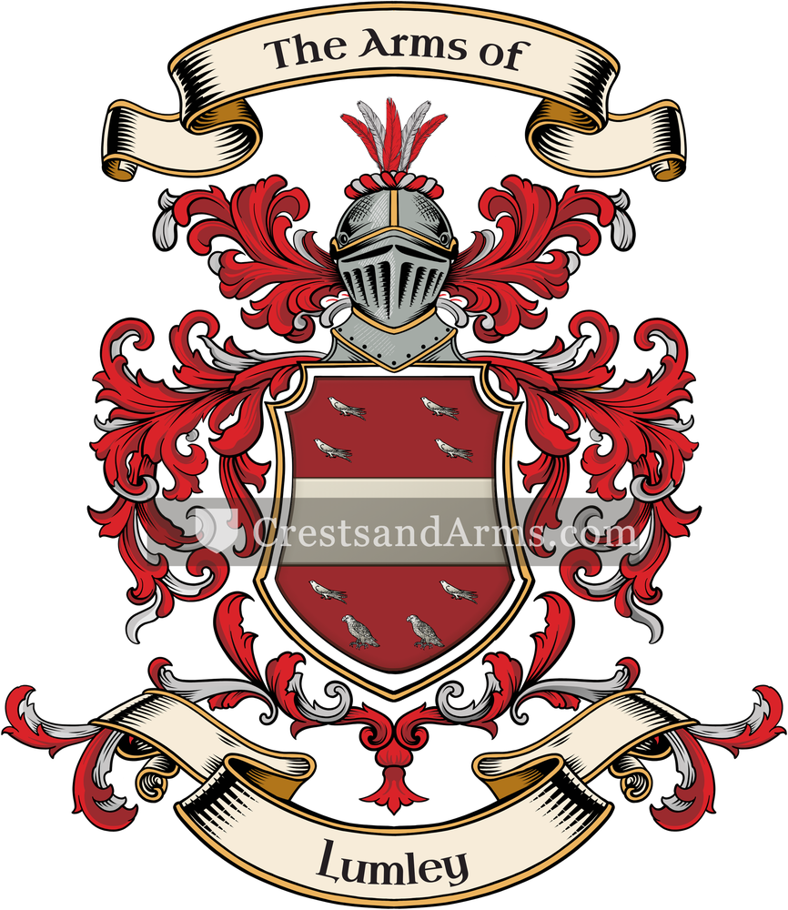 The Lumley coat of arms, drawn from the recorded blazon