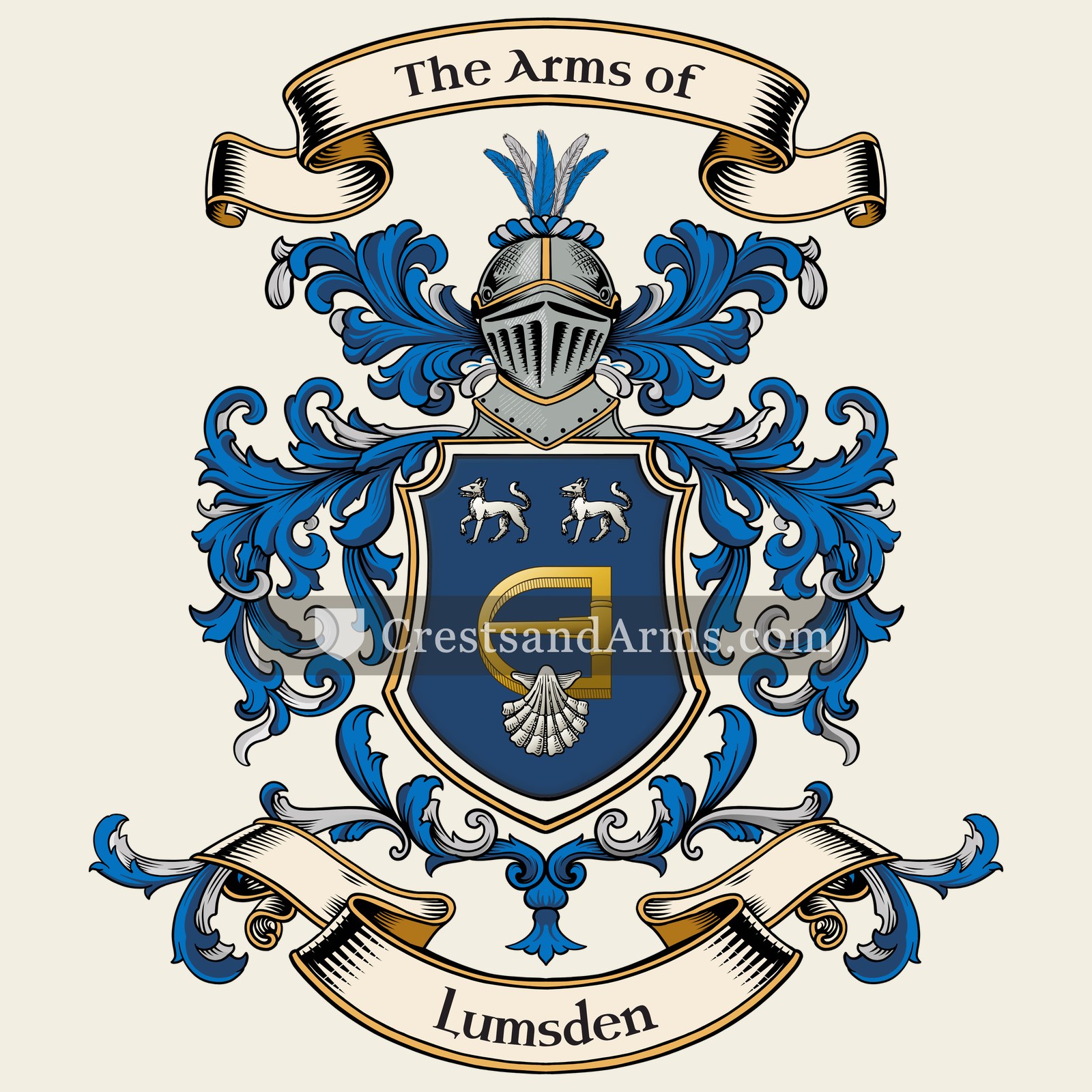 The Lumsden coat of arms, drawn from the recorded blazon