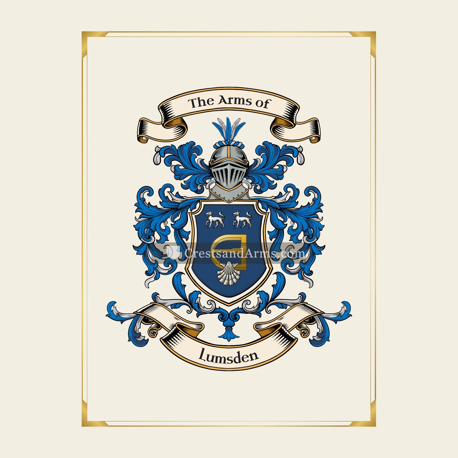 With gold border
