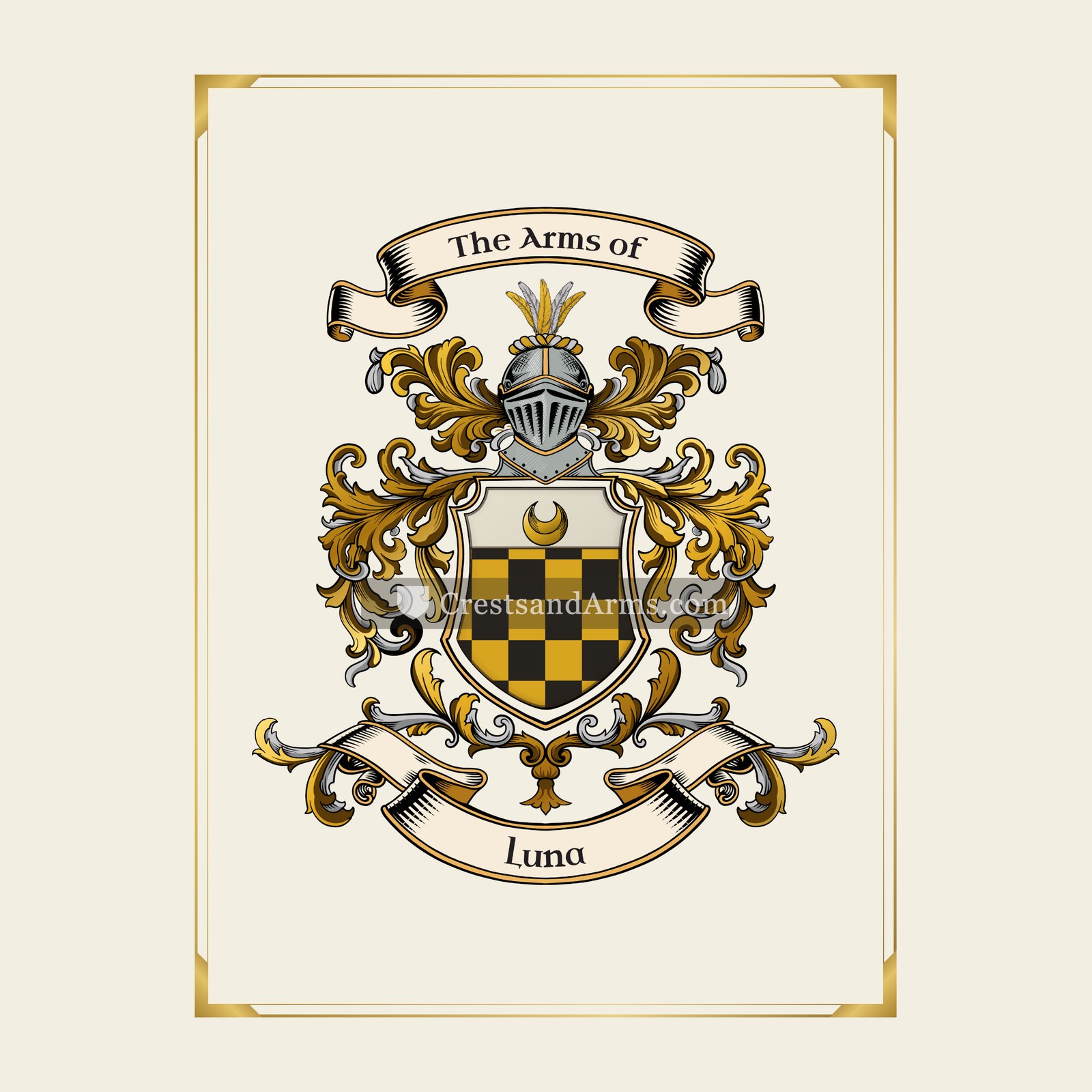 With gold border
