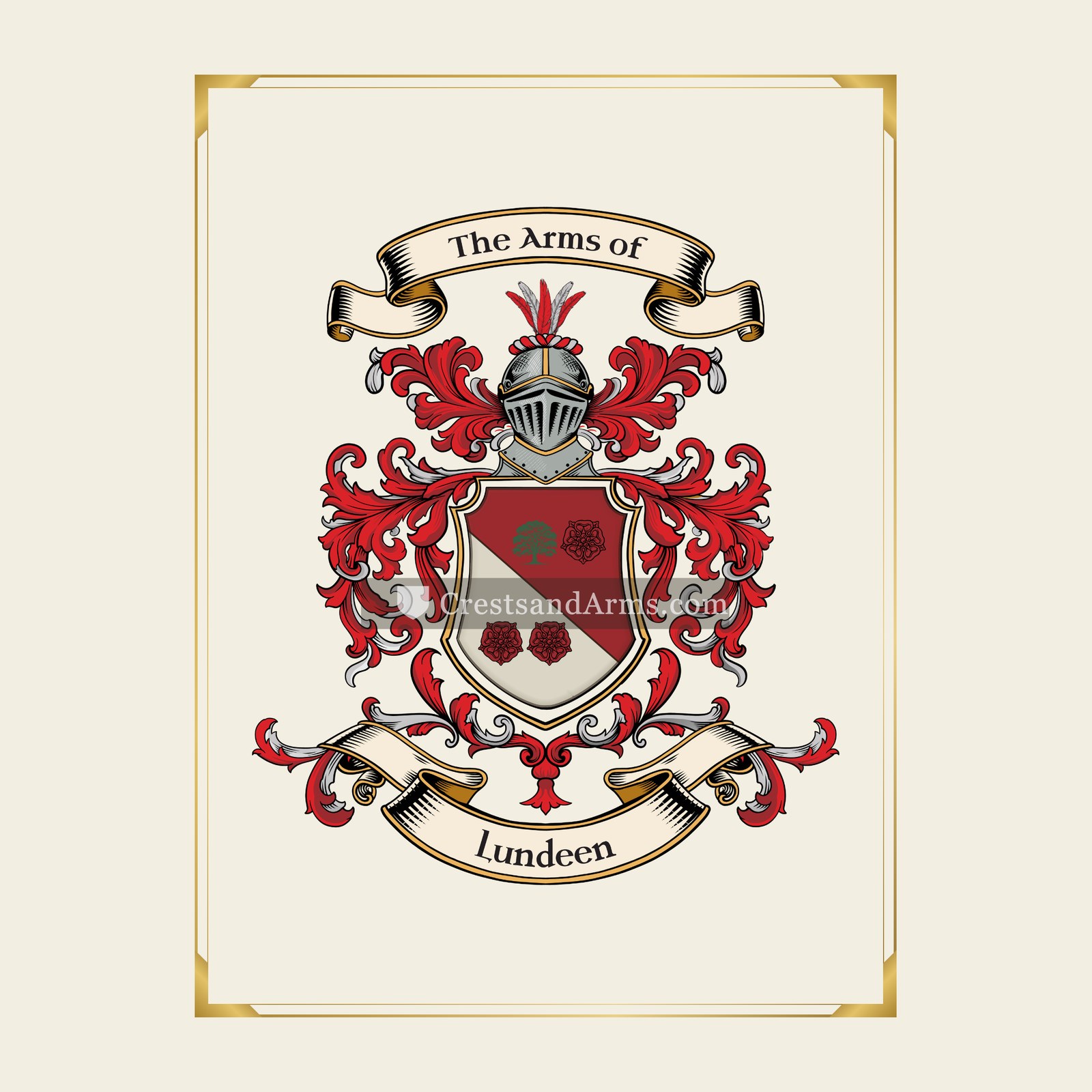 With gold border