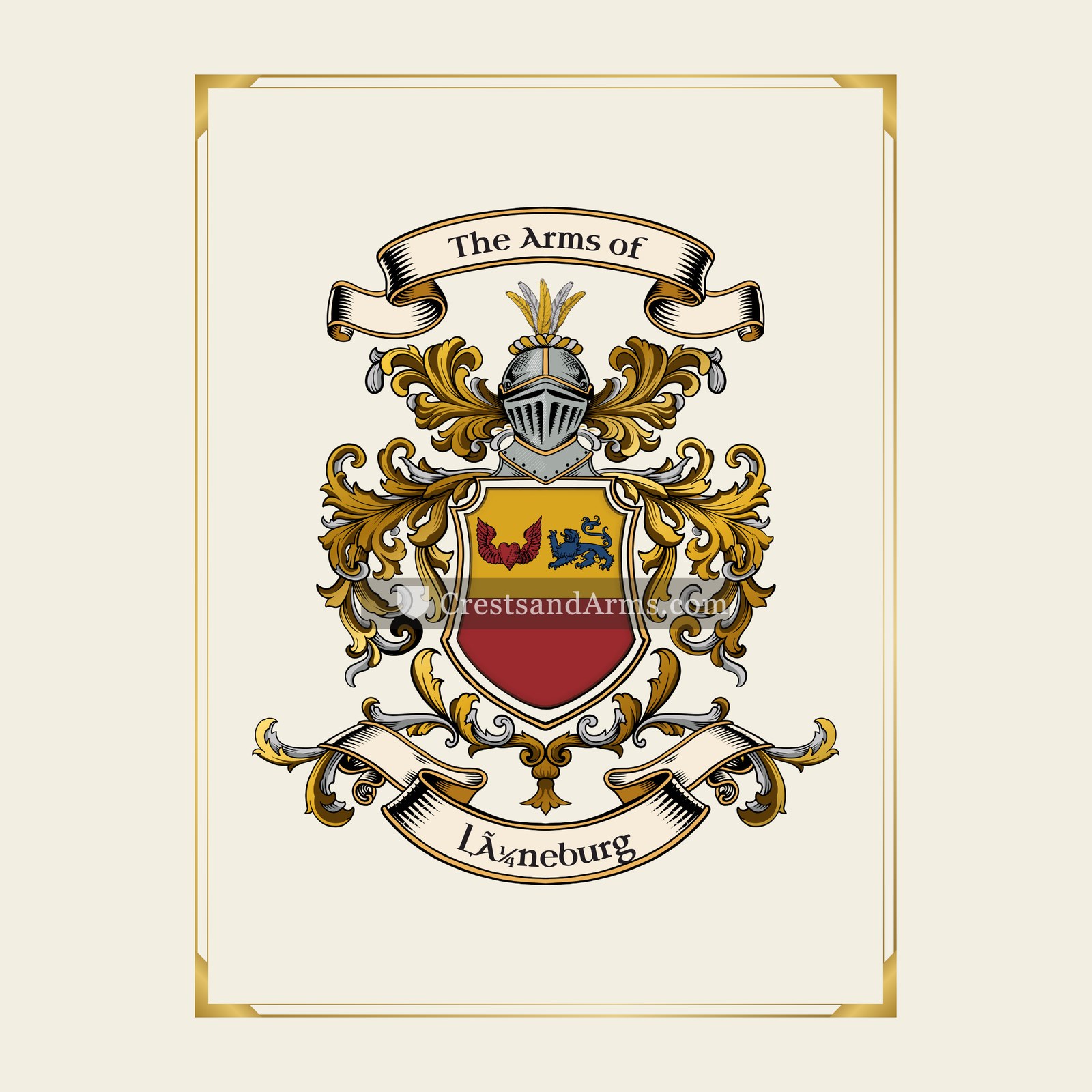 With gold border