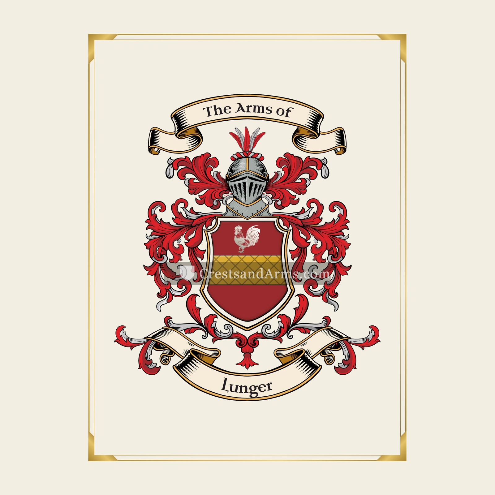With gold border